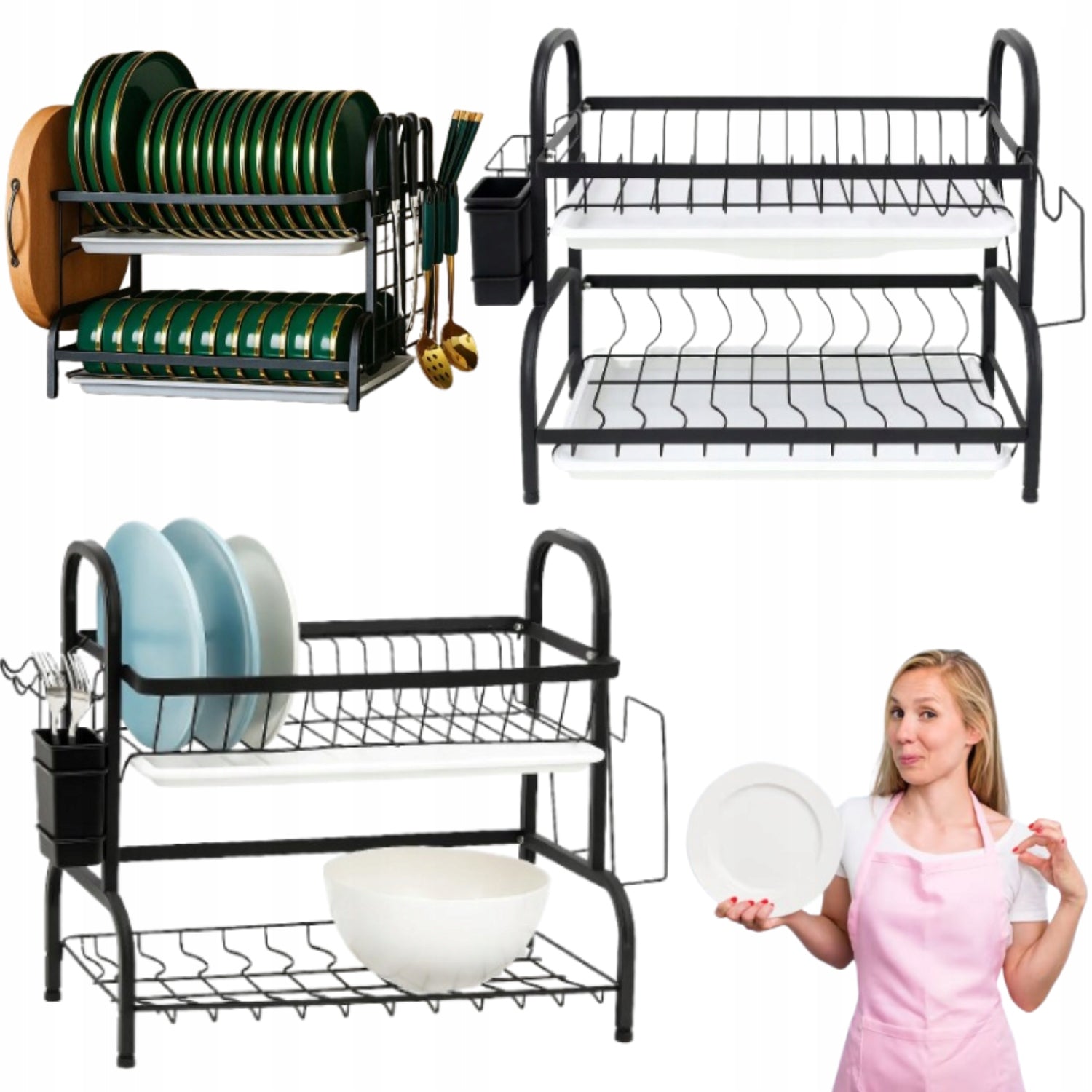DISH CUTLERY DRAINER STANDING DRYER TWO-TIER GOTEL