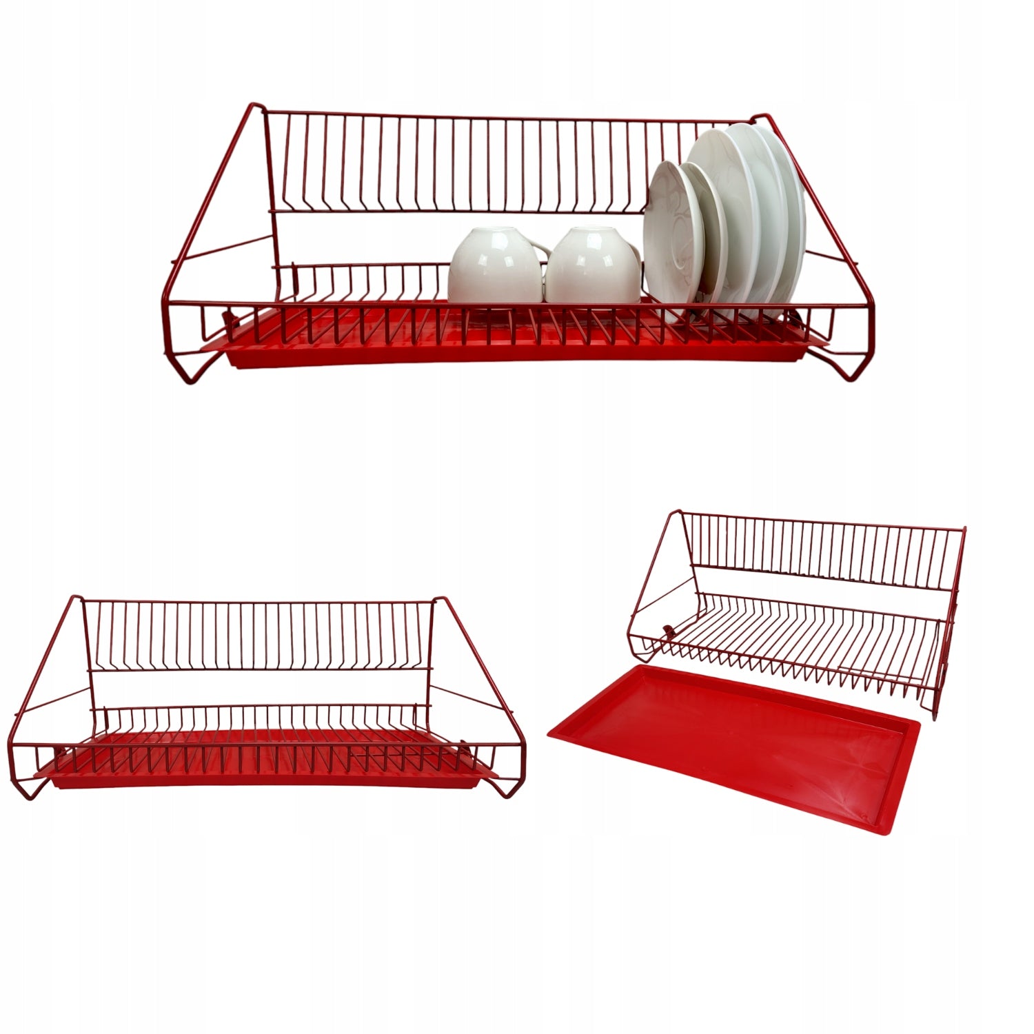 DISH DRAINER DRYER SINGLE LEVEL RED