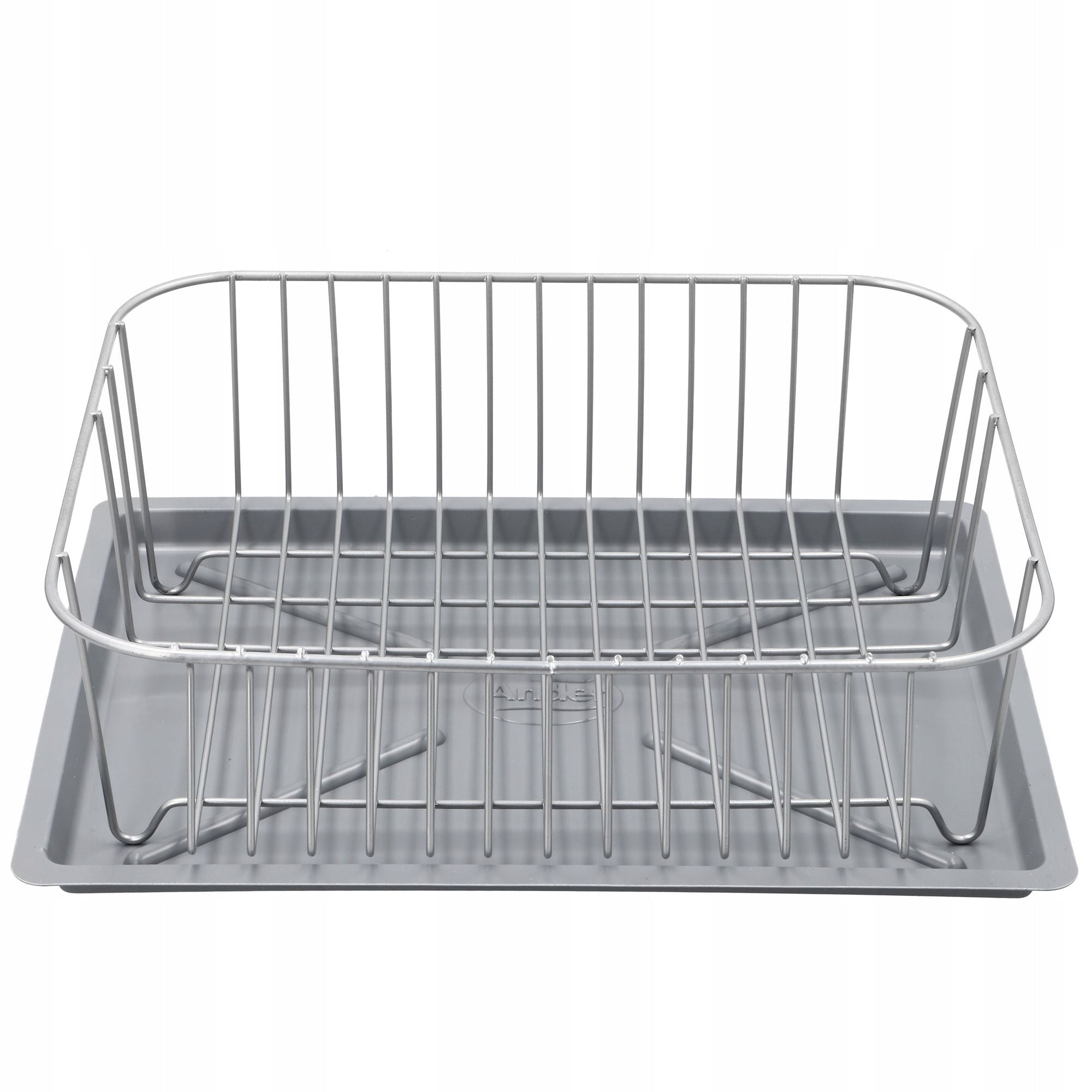 DISH DRYER PLATE DRAINER SINK CUPS 33x28cm SILVER