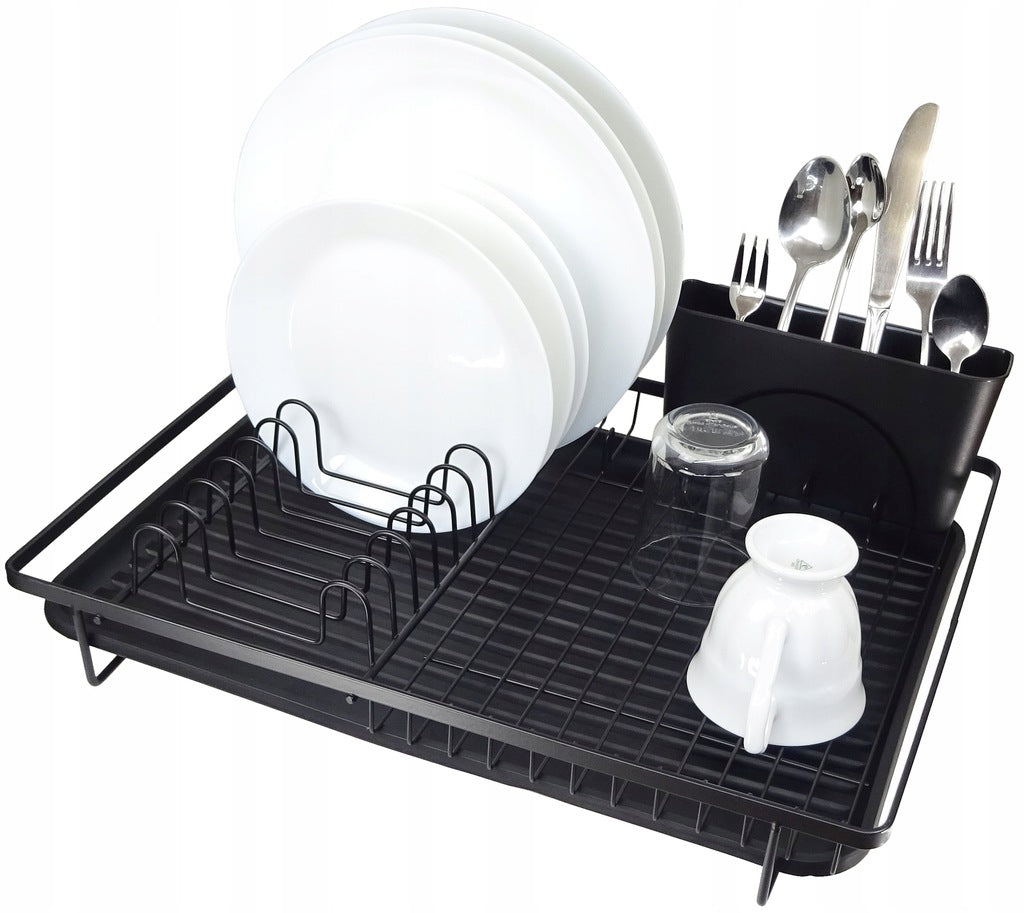 DISH DRYER SINGLE LEVEL DRAINER BLACK 44 cm x 33 cm x 13,5 cm
