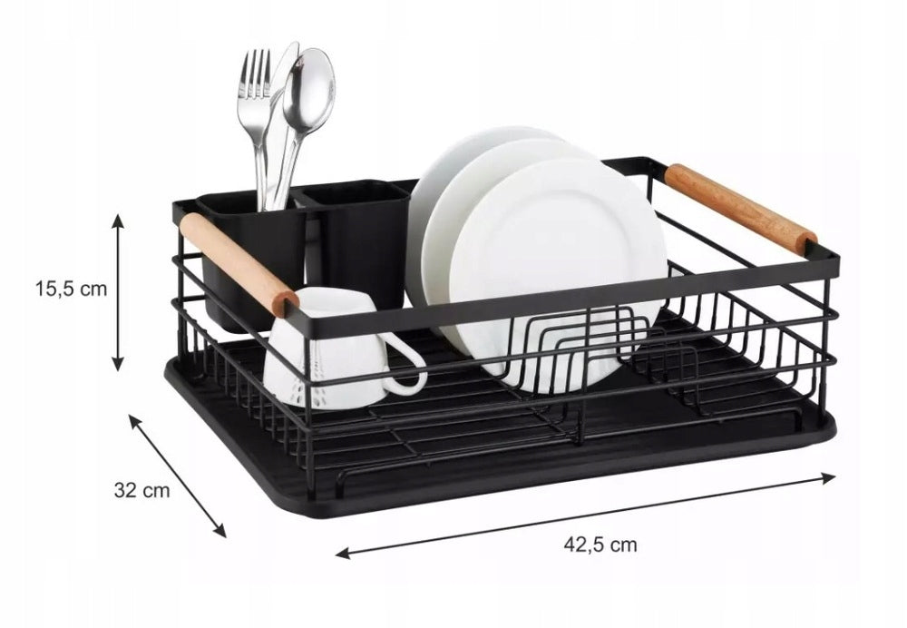 DISH DRYER STANDING DRAINER BLACK LARGE Brand Kinghoff