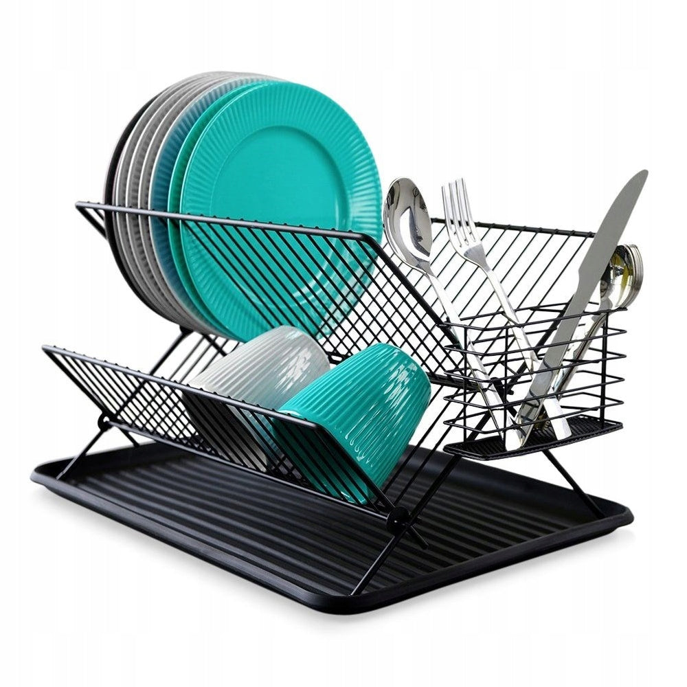 DISH DRYER VILDE TWO-LEVEL 45X32X25,5 CM BLACK METAL