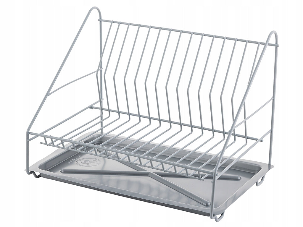 DISH DRYER WITH STAND DRAINER SILVER GREY 35x24 cm