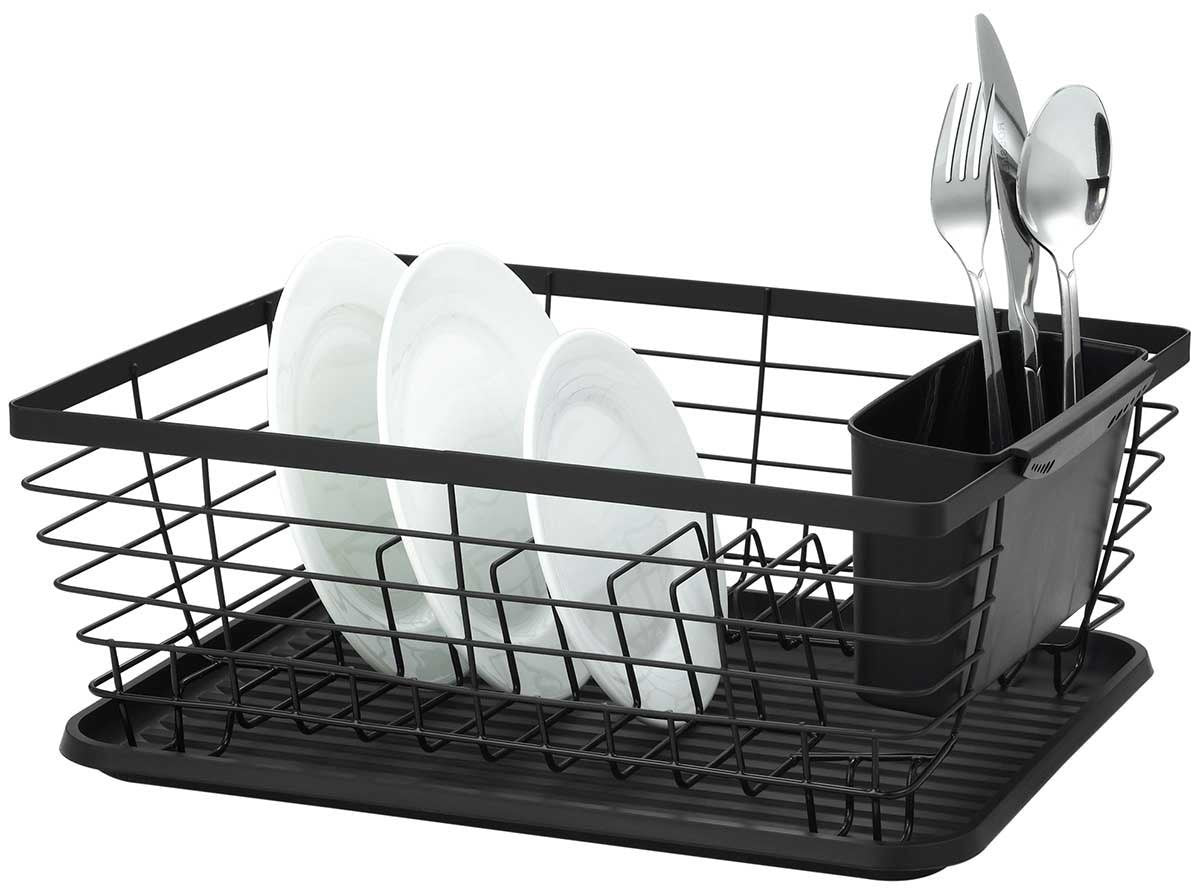 DISHWASHER DRAINER BLACK STANDING SINGLE LEVEL 30cmx36cmx 14,5cm Color black