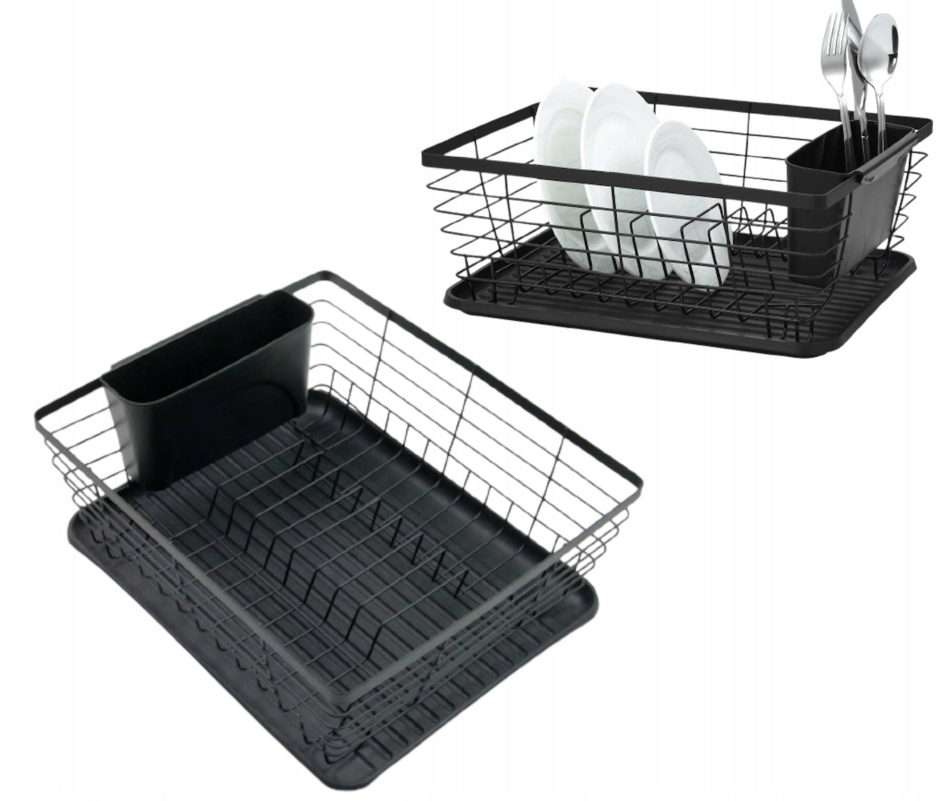 DISHWASHER DRAINER BLACK STANDING SINGLE LEVEL 30cmx36cmx 14,5cm