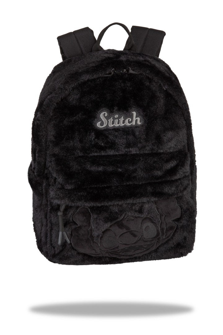 DISNEY FLUFFY - YOUTH PLUSH BACKPACK (16) - STITCH - BLACK