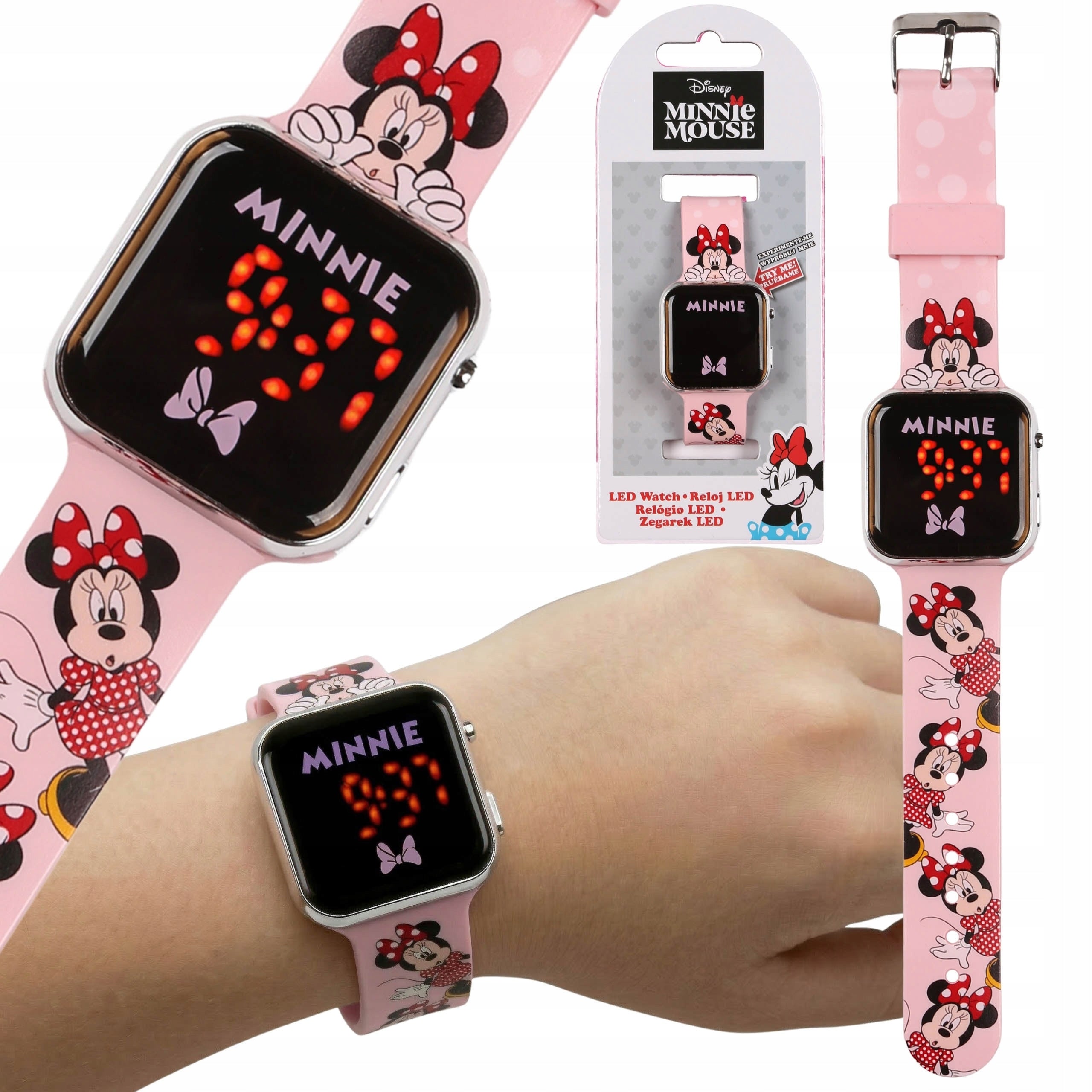 DISNEY Minnie Mouse DIGITAL LED Wristwatch Girls Date and Time