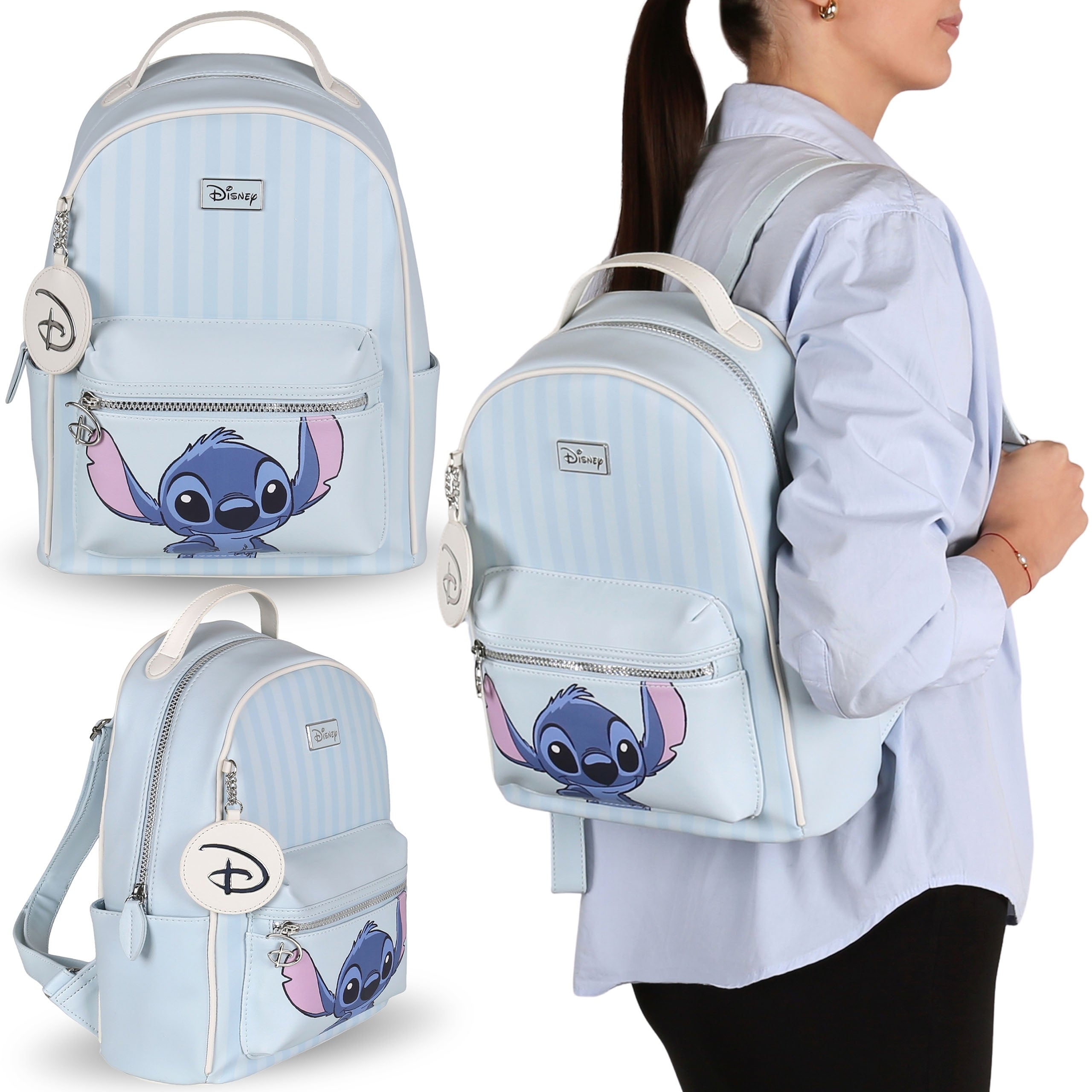 DISNEY Stitch ECO-LEATHER YOUTH backpack, ROOMY women's urban backpack
