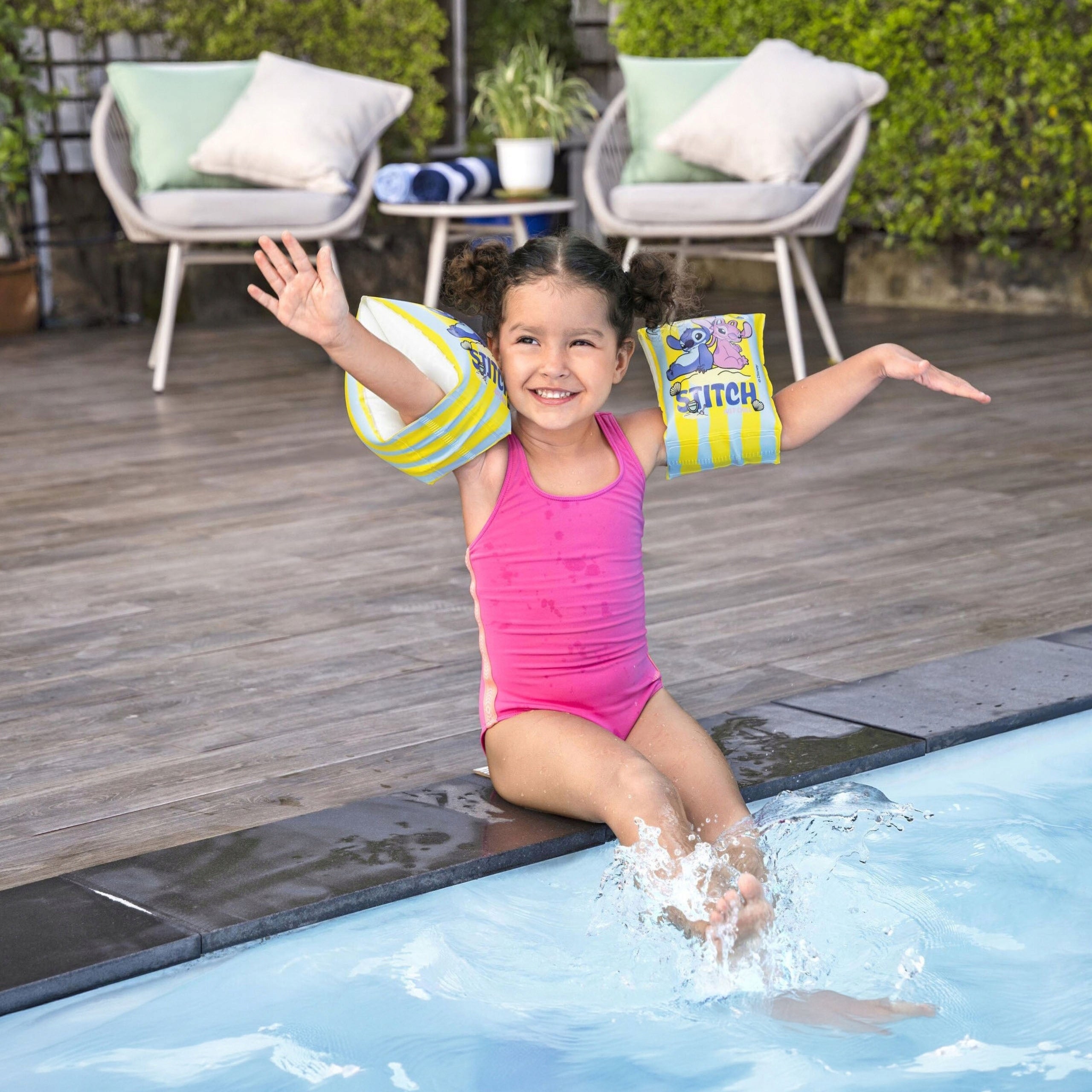 DISNEY Stitch Inflatable Swimming Sleeves, BUTTERFLIES for Kids, Swimmers Model BES91002