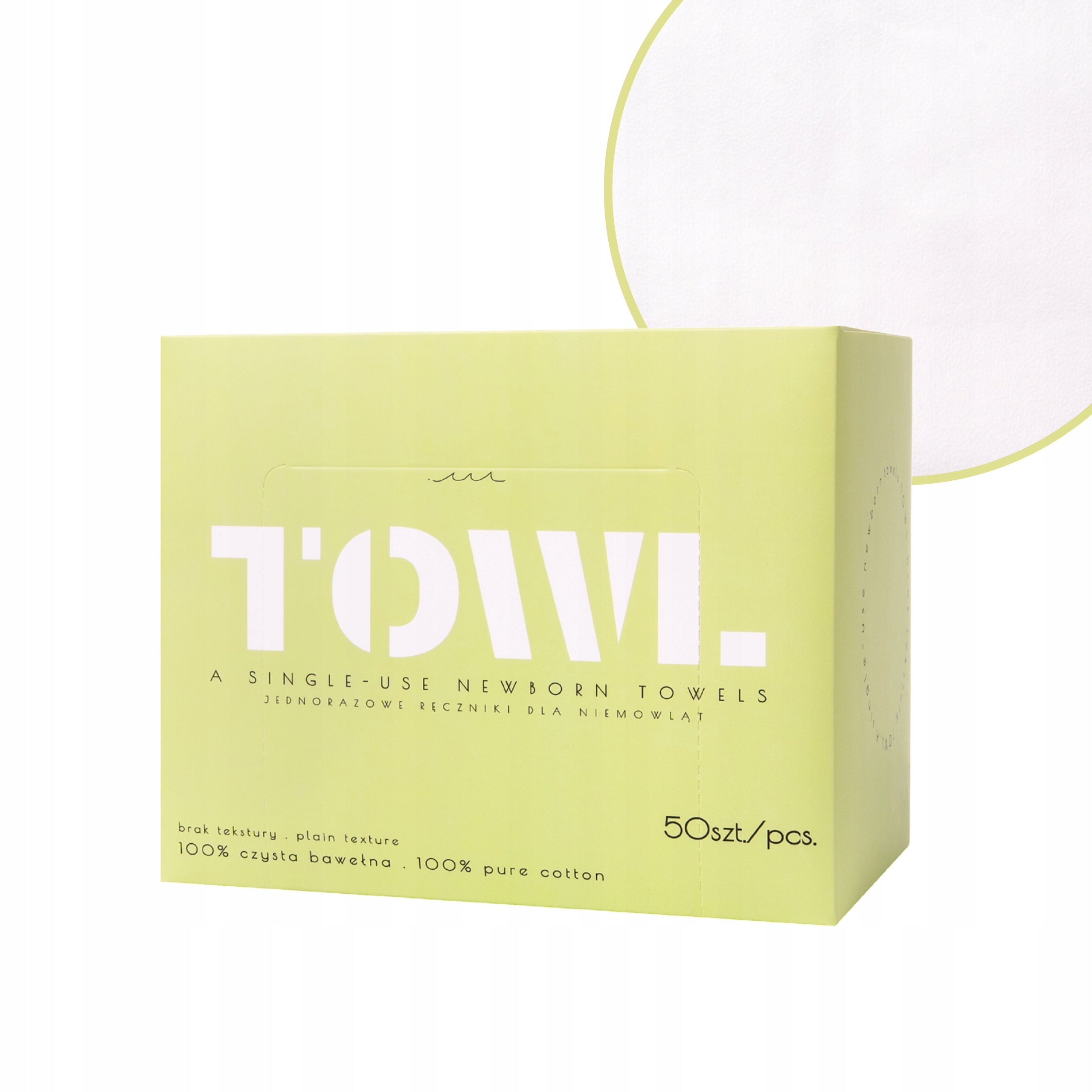 DISPOSABLE BABY TOWELS COTTON 100% 50 pcs.| TOWL NEWBORN