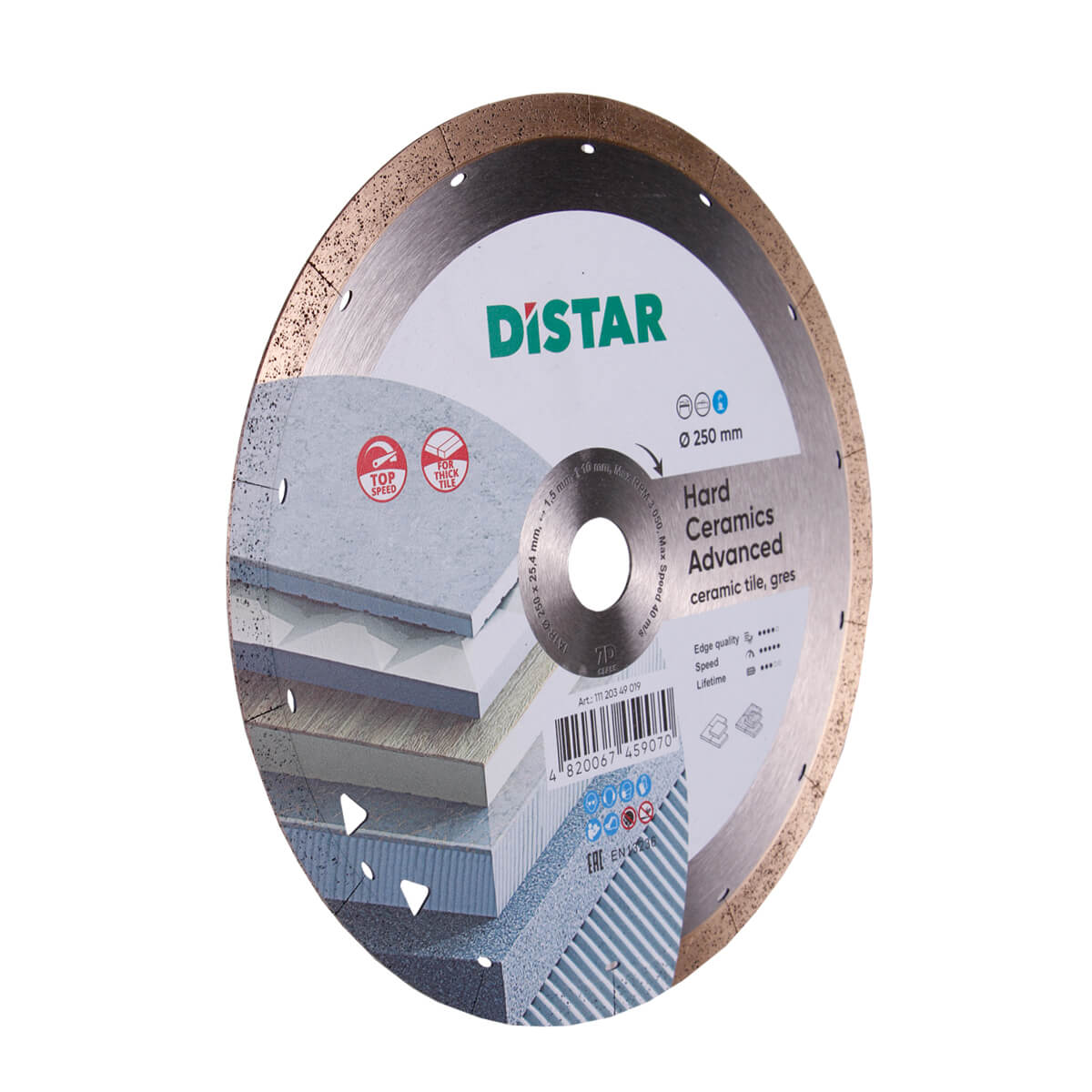 DISTAR DIAMOND CUTTING DISC 250x1,5x25,4 FOR HARD CERAMICS TILE STONEWARE Brand Distar