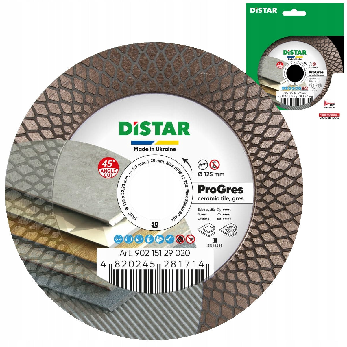 DISTAR PRO GRES CUTTING DISC 45 degree 125mm cutting and grinding Disc type cutting