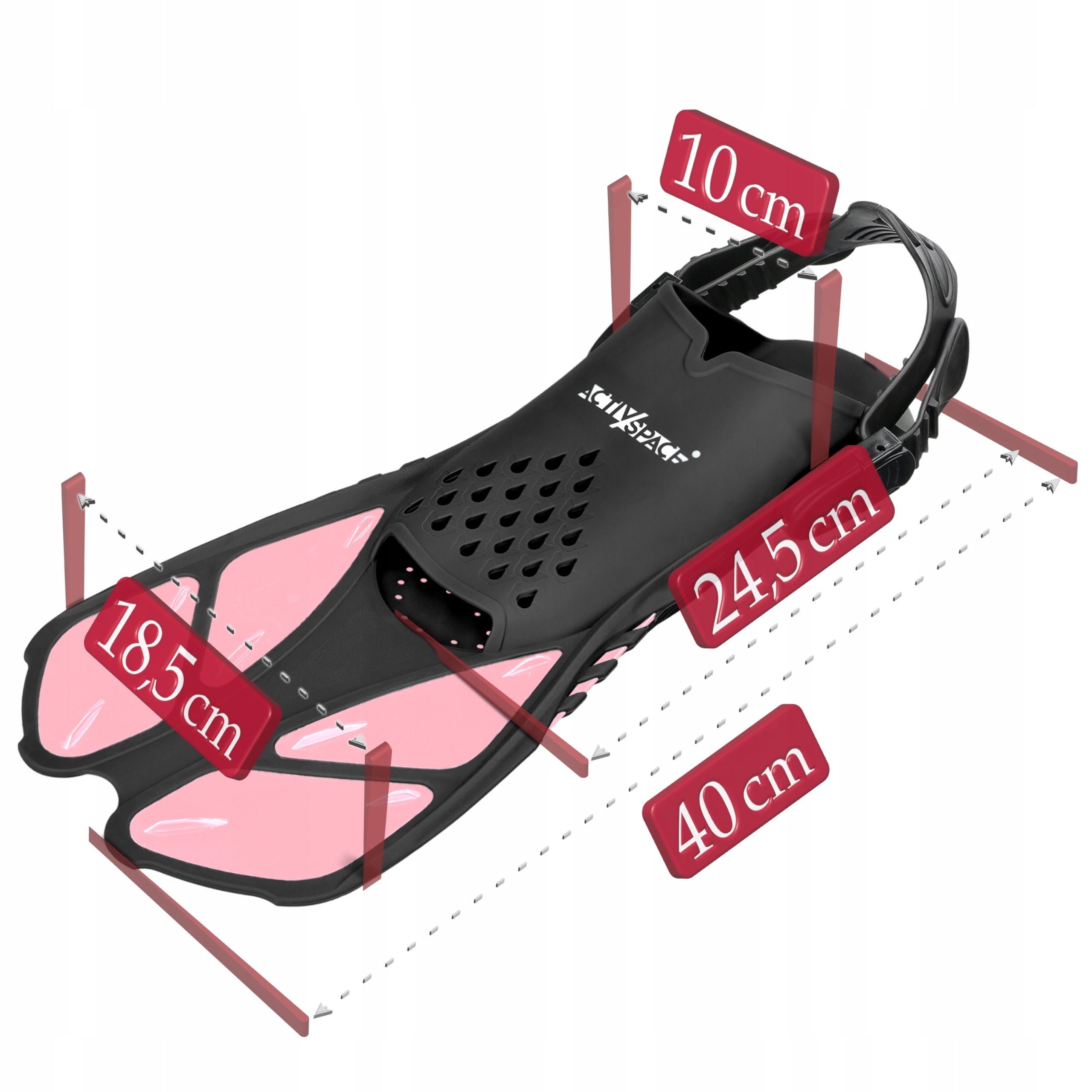 DIVING FINS SNORKELING ADJUSTABLE SHORT 37-42 Product weight with unit packaging 0.73 kg