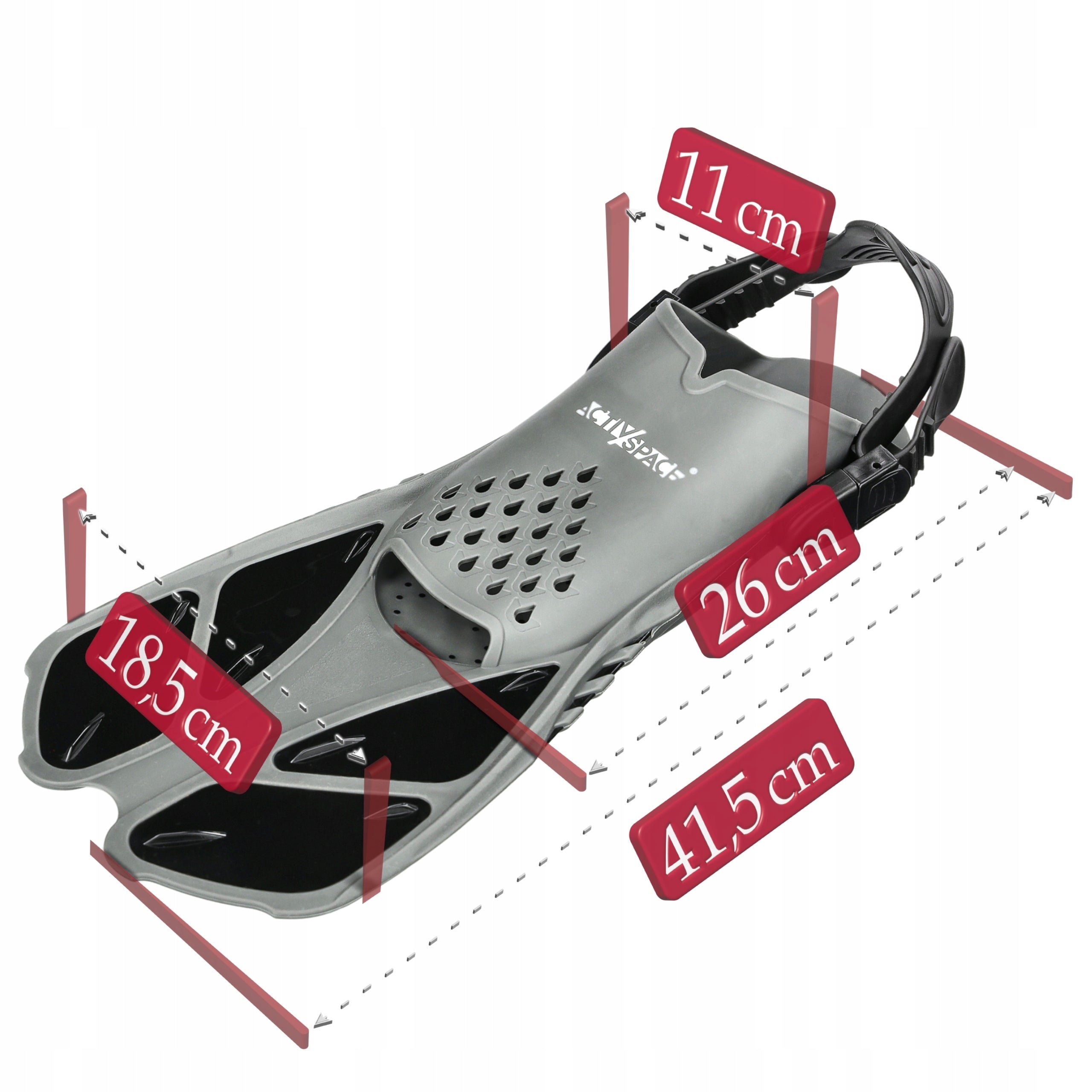 DIVING FINS SNORKELING ADJUSTABLE SHORT 43-47 Product weight with unit packaging 0.73 kg
