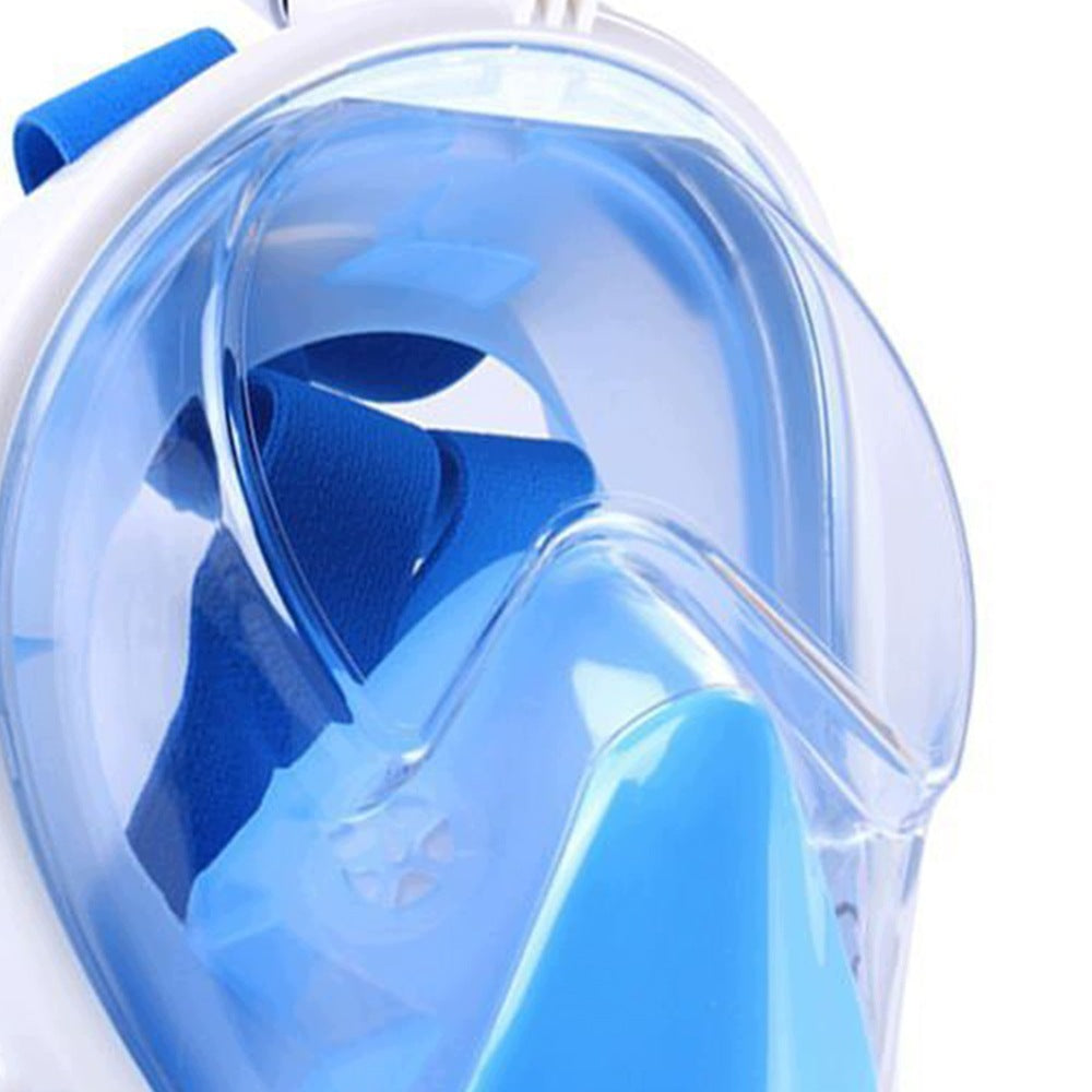 DIVING MASK FULL FACE BLUE FOR SNORKELING L/XL DOES NOT EVAPORATE Color blue