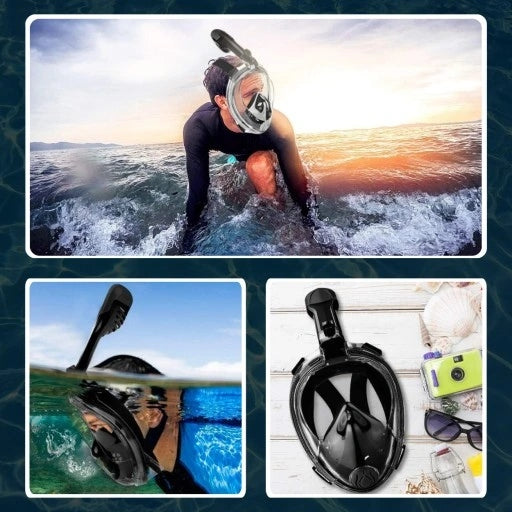 DIVING MASK FULL FACE FOLDING S/M BLACK SNORKELLING Model S/M