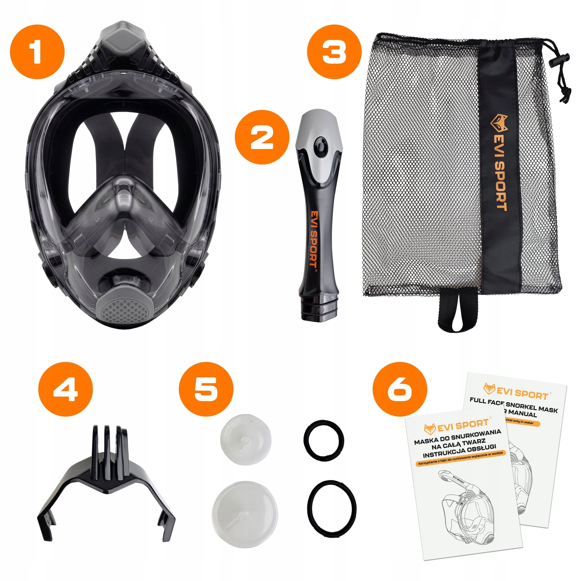 DIVING MASK FULL FACE NON-PAIRING NEPTUNE V3 L/XL Brand EVI