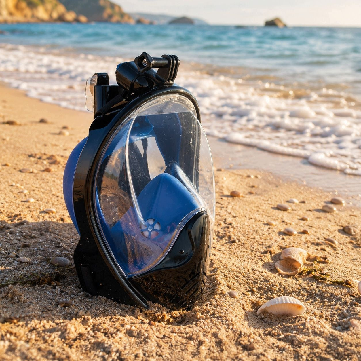 DIVING MASK FULL FACE SNORKELING WITH FOLDING SNORKEL L/XL Brand Outtec