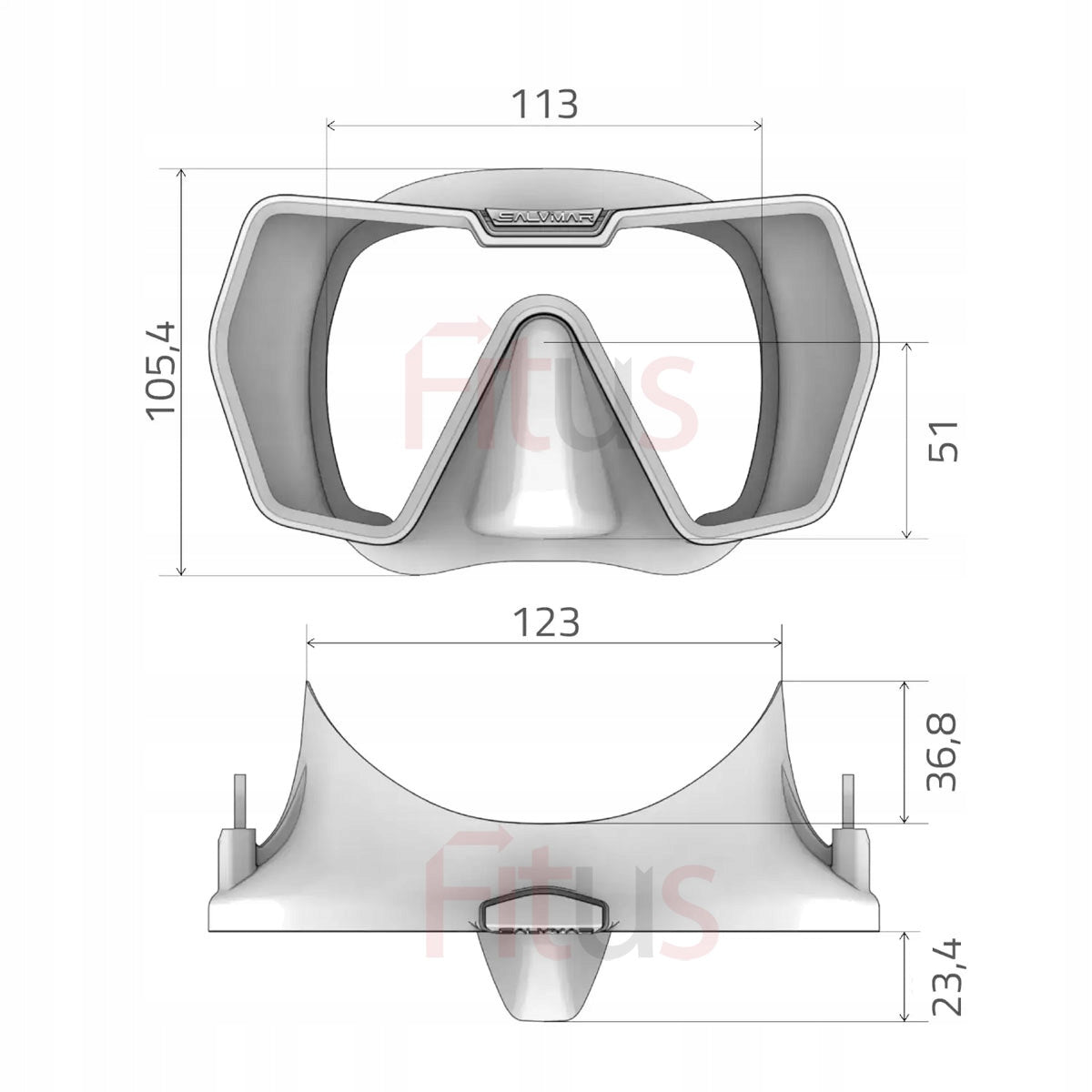 DIVING MASK SALVIMAR DRAKE ANTIFOG FREEDIVING PANORAMIC HUNTING BLUE Manufacturer code MS0011