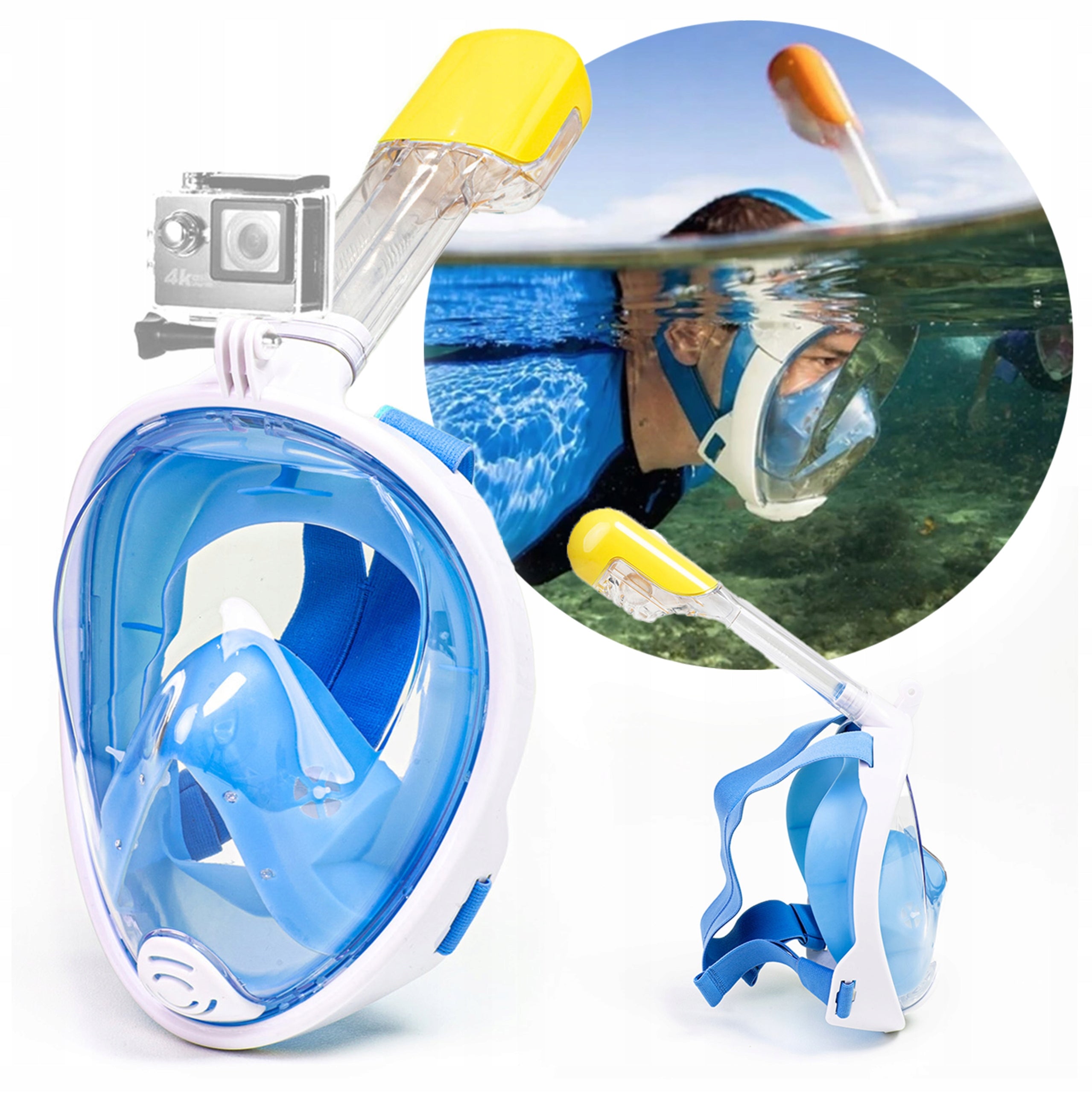 DIVING MASK SNORKELING FULL FACE S/M + SPORTS CAMERA FULL HD EAN (GTIN) 0733428341010