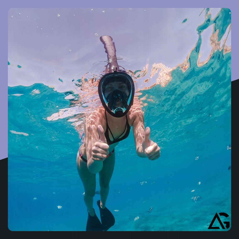 DIVING MASK SNORKELING SWIMMING TUBE FOR CHILDREN FULL FACE S/M Manufacturer code SKŁADANA NA BASEN NIEPARUJĄCA ANTIFOG Z RURKĄ