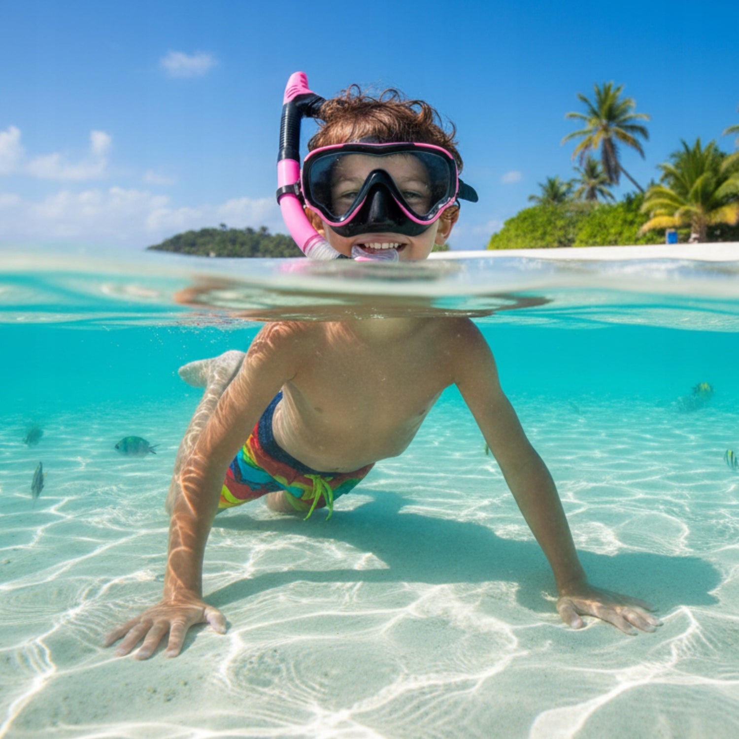 DIVING MASK SWIMMING GOGGLES WITH SNORKELING TUBE SNORKEL SET Packaging status original