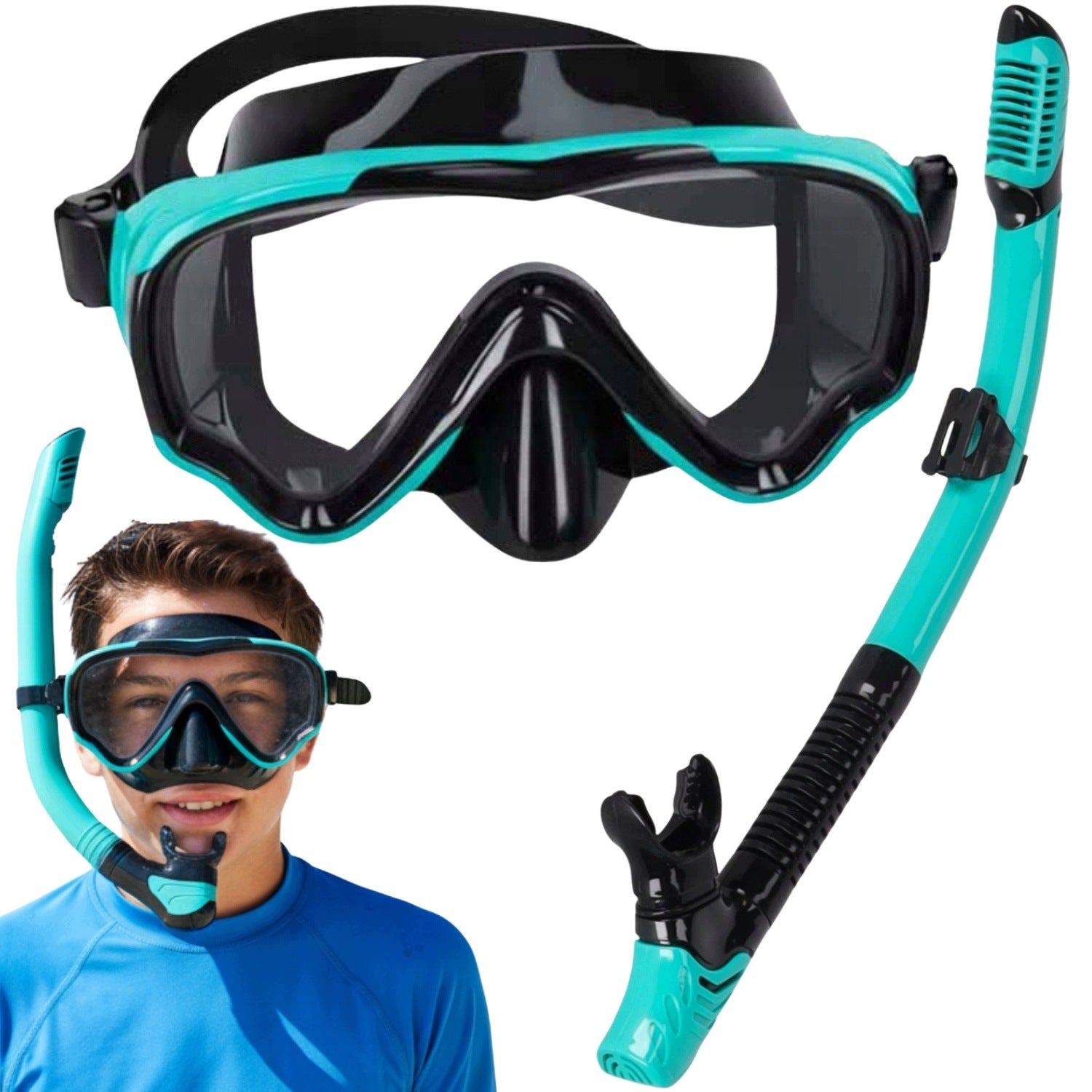DIVING MASK SWIMMING GOGGLES WITH SNORKELING TUBE SNORKEL SET