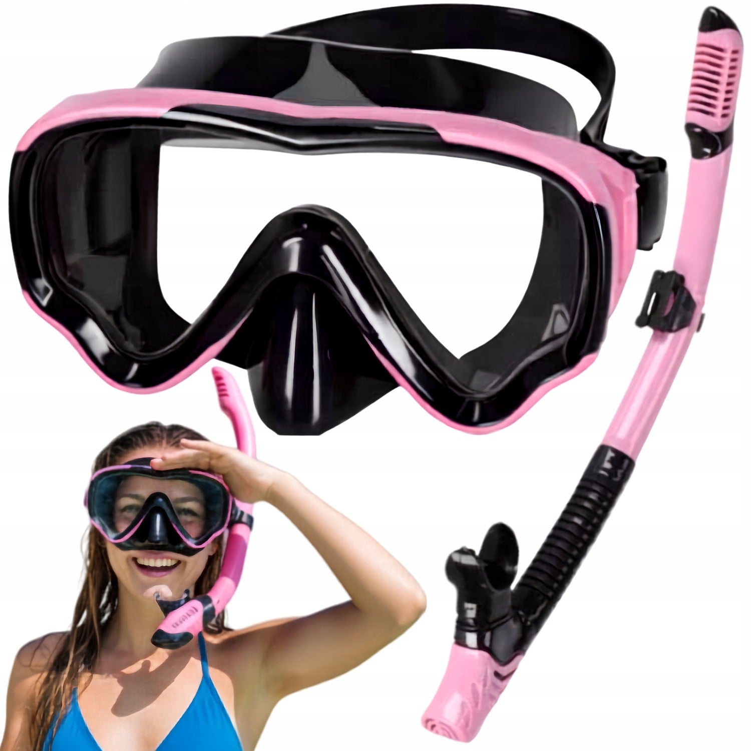 DIVING MASK SWIMMING GOGGLES WITH SNORKELING TUBE SNORKEL SET