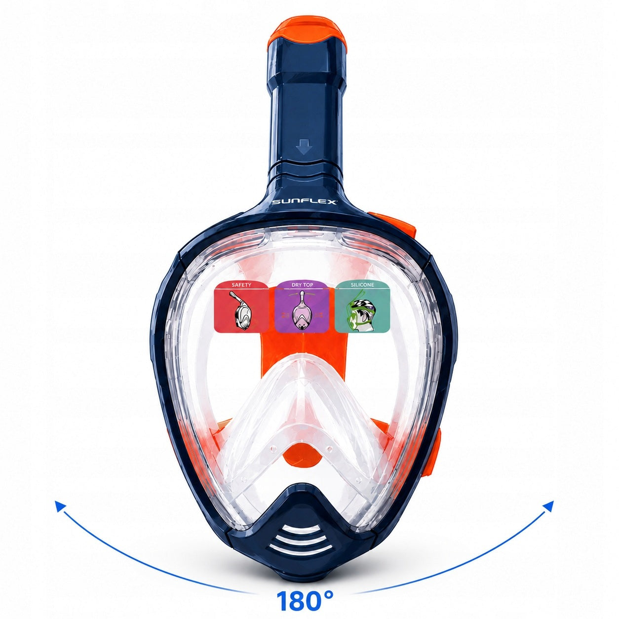 DIVING MASK SWIMMING SNORKELING FULL FACE FOR WATER S/M Brand SunFlex