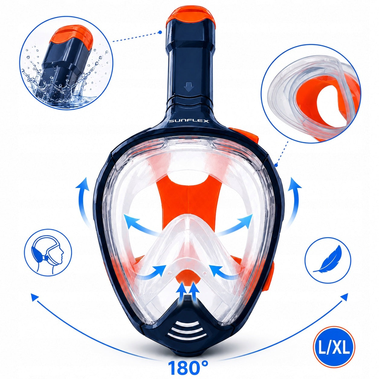 DIVING MASK SWIMMING SNORKELING FULL FACE FOR WATER S/M Manufacturer code 47043