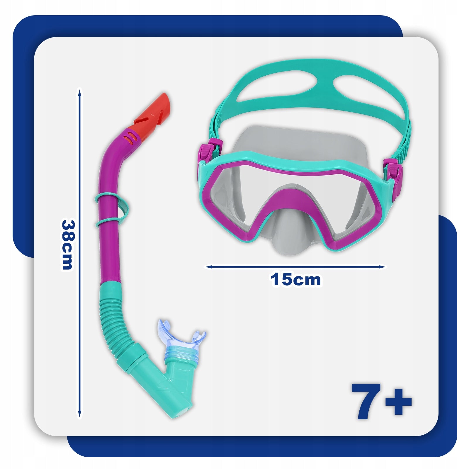 DIVING MASK TUBE SET BESTWAY 24025 SWIMMING GOGGLES UV 7+ Brand Bestway