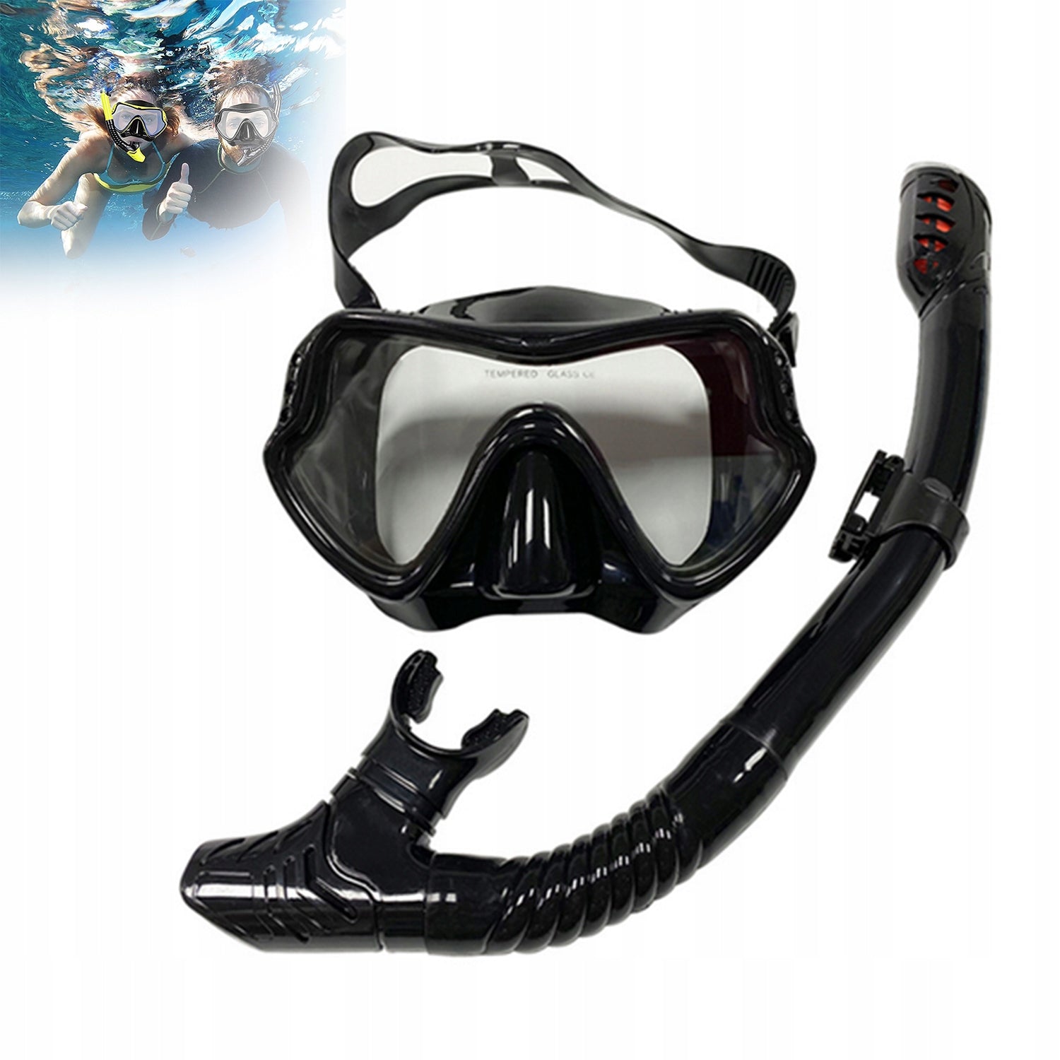 DIVING SET MASK AND SNORKEL GLASSES AND SNORKEL TUBE BEON