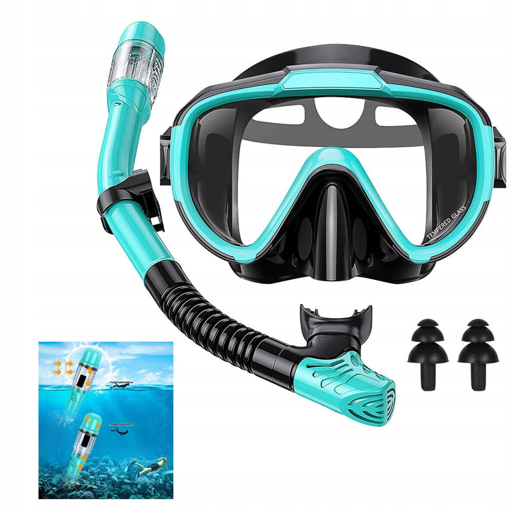 DIVING SET MASK AND SNORKEL GLASSES AND SNORKELING TUBE