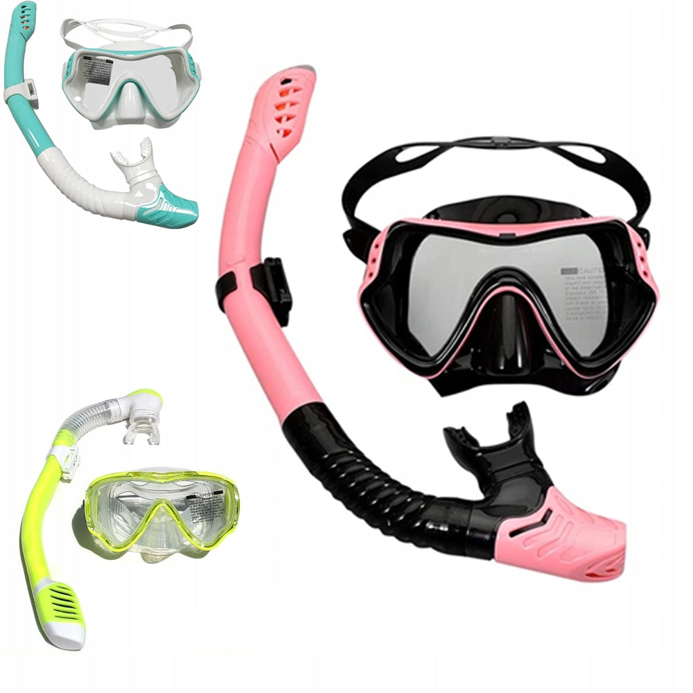 DIVING SET MASK AND SNORKEL GLASSES AND SNORKELING TUBE