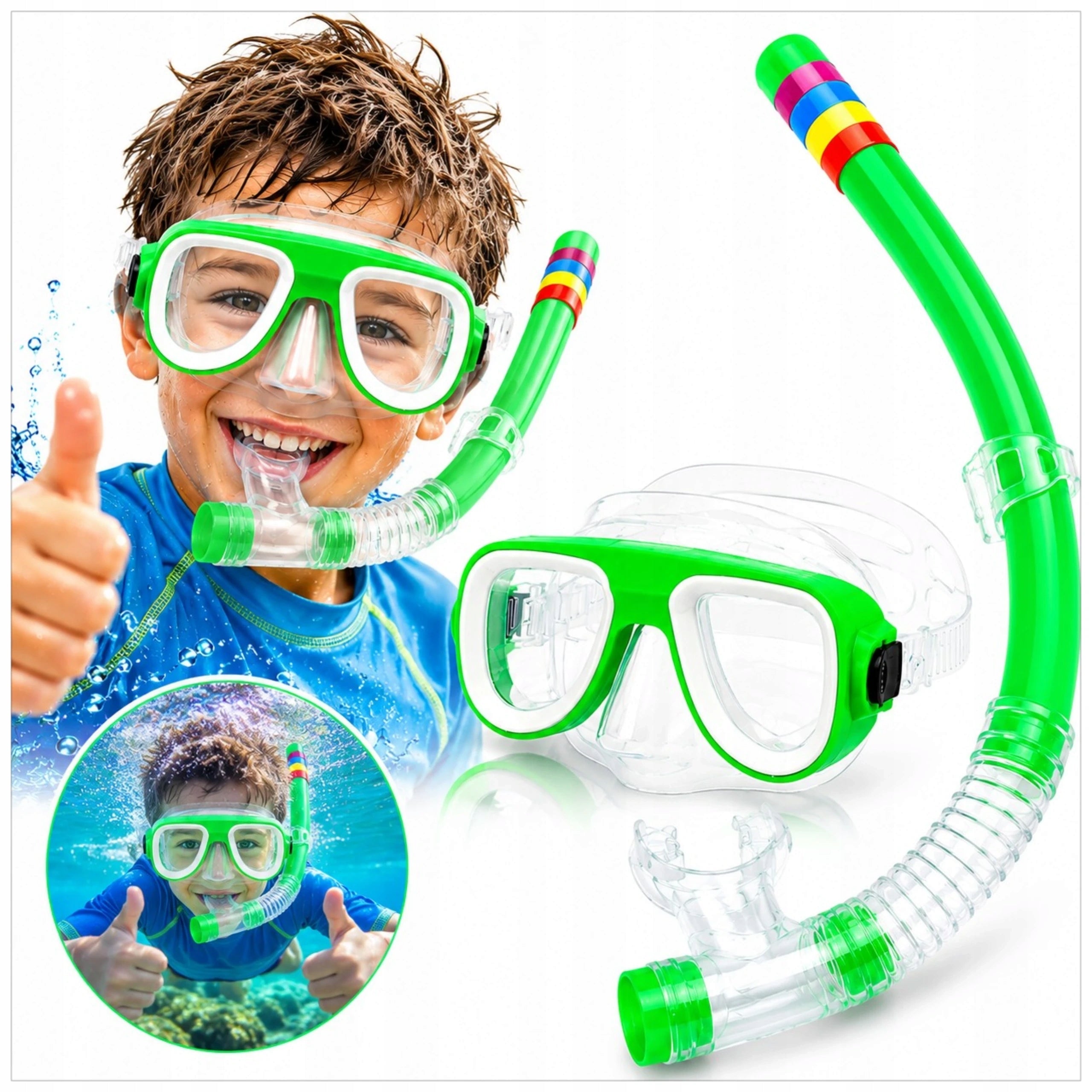 DIVING SET SWIMMING GOGGLES WITH TUBE WATER GOGGLES EASY FASTENING