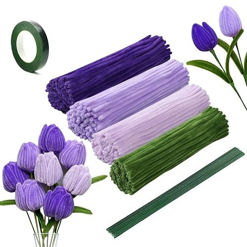 DIY CHENILLE WIRE BOUQUET OF FLOWERS SET OF 240 PCS FOR KIDS Brand no brand