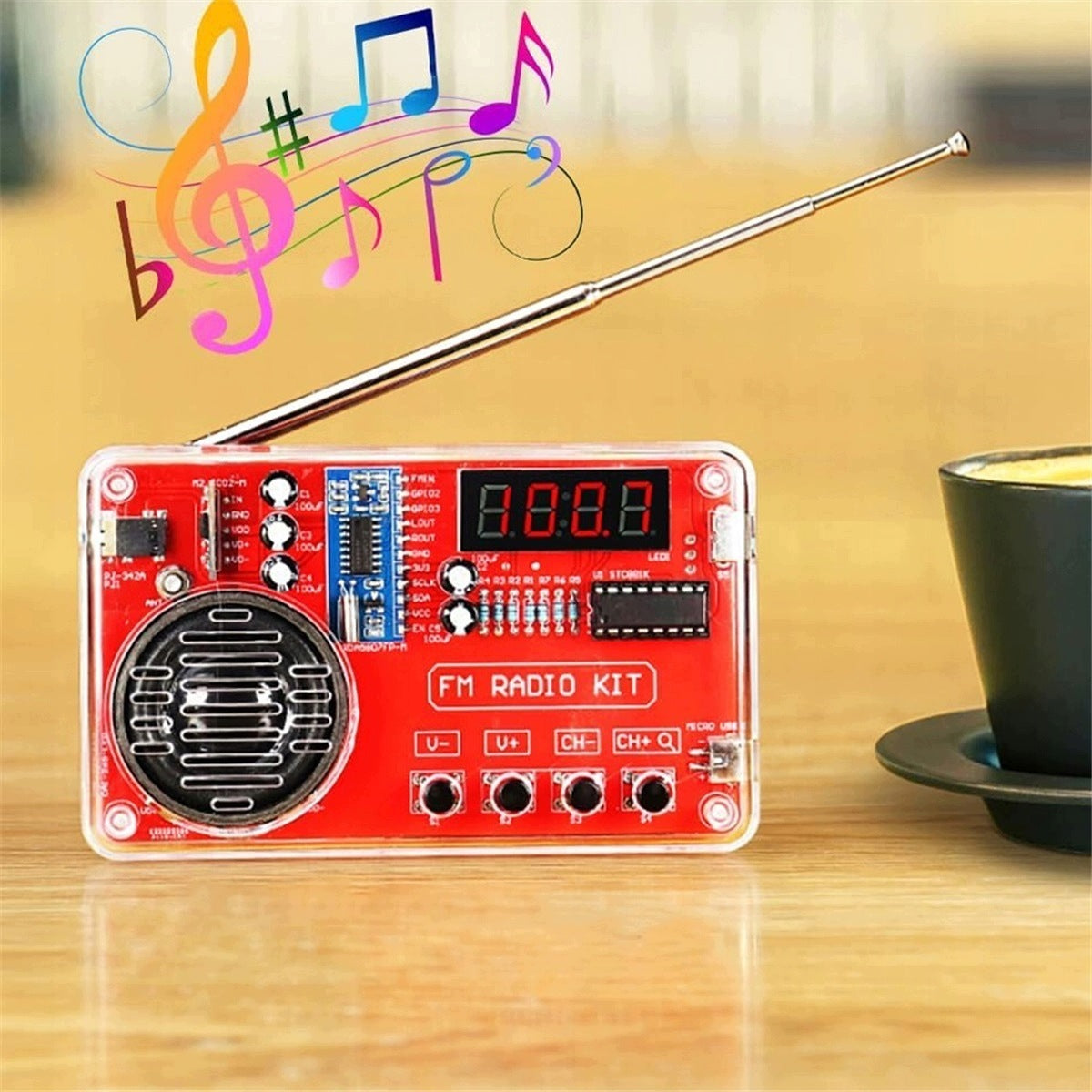 DIY Radio Soldering Kit with 3W Speaker and Transparent Housing Brand Bedee