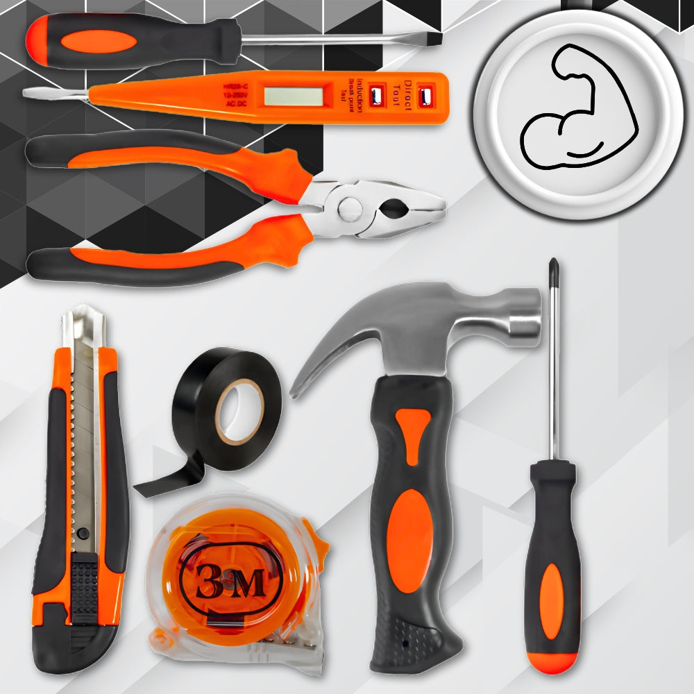 DIY TOOL KIT ELECTRICIAN HAMMER SCREWDRIVER PLIERS KNIFE Packaging status original