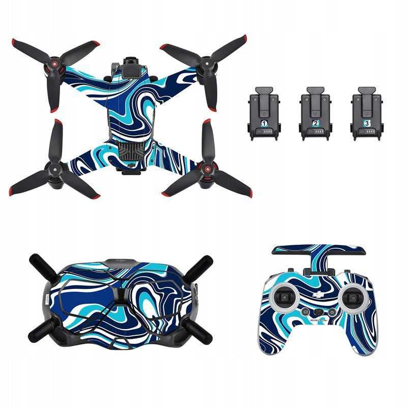 DJI FPV Drone Sticker Set - Colorful Blue