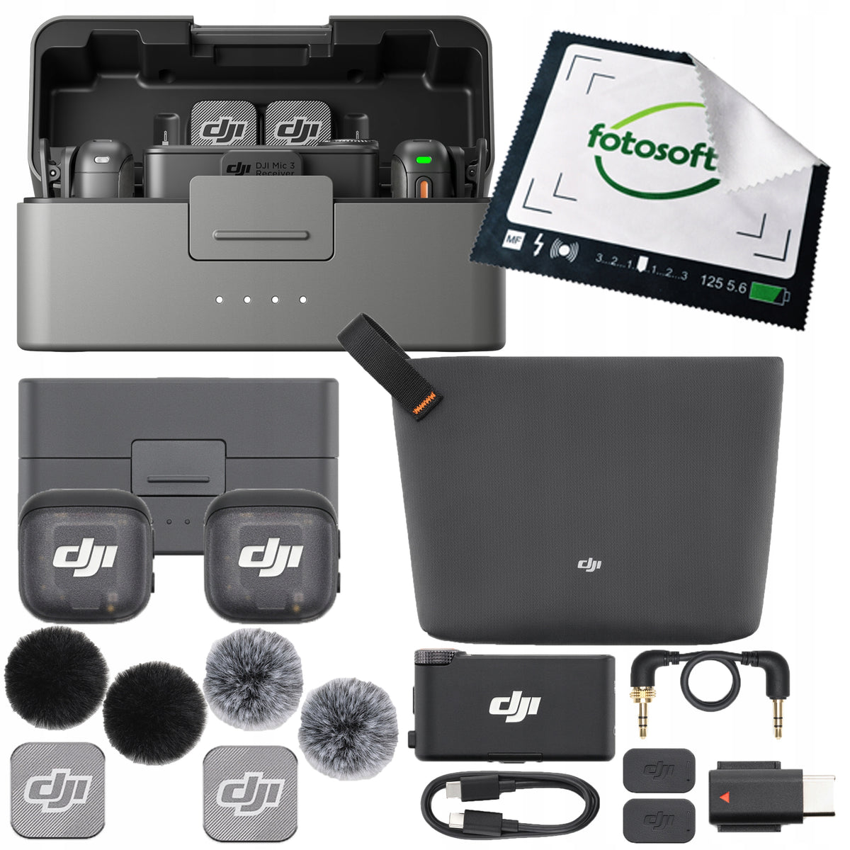 DJI MIC 3 (2 TX+1 RX + CHARGING CASE) / BT / VLOG / 28H / 400m / Reduction