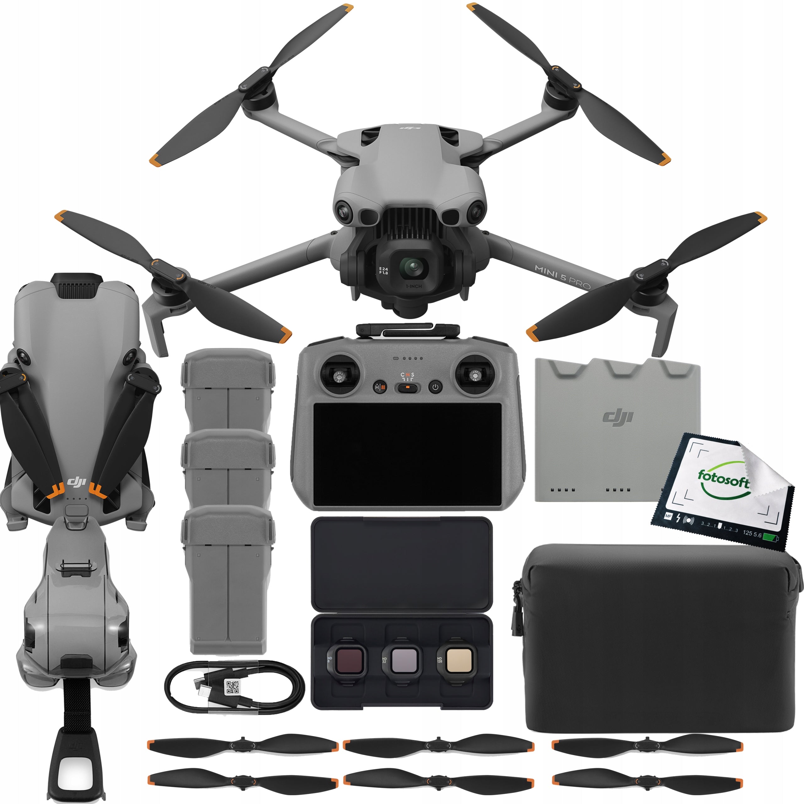DJI Mini 5 Pro Combo Plus RC2 LiDAR ActiveTrack 360 4K to 52min flight