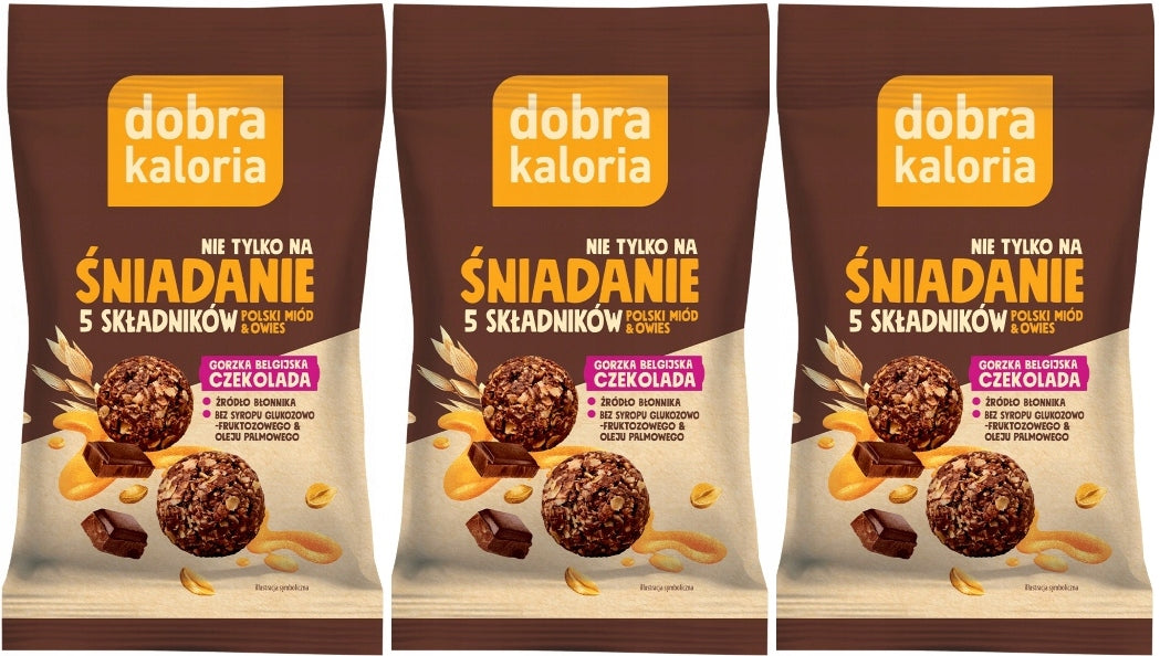 DOBRA KALORIA BALLS OATMEAL BREAKFAST DARK CHOCOLATE WITH HONEY | SNACK