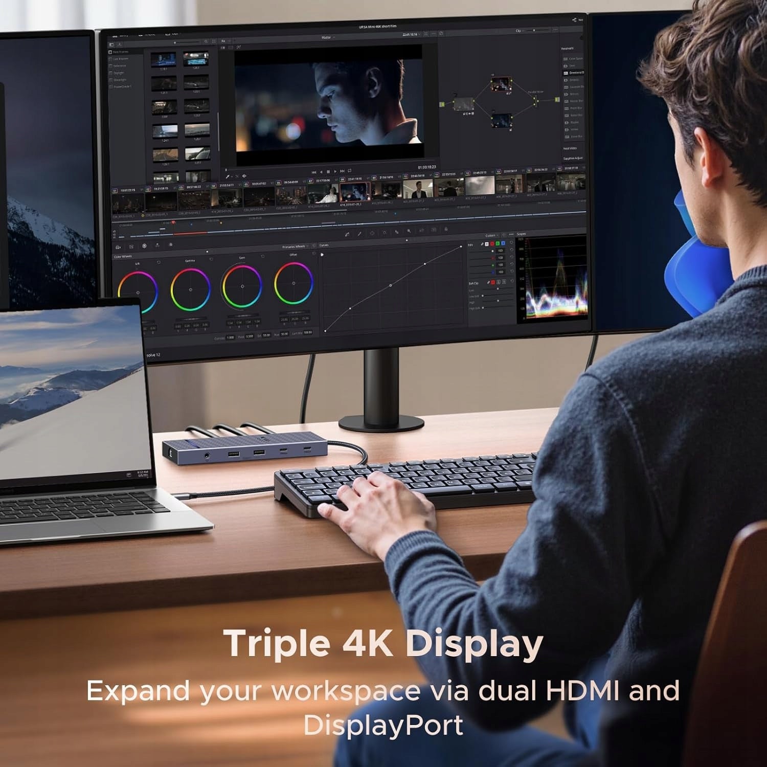 DOCKING STATION 3 MONITORS 2×HDMI 4K DISPLAYPORT USB-C 100W PD Manufacturer code STACJA DOKUJĄCA 3 MONITORY HDMI DISPLAYP
