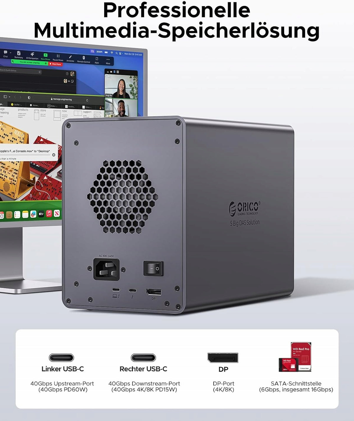 DOCKING STATION 5 BAY 40 GBPS THUNDERBOLT 3/4 TO 110 TB Manufacturer no brand