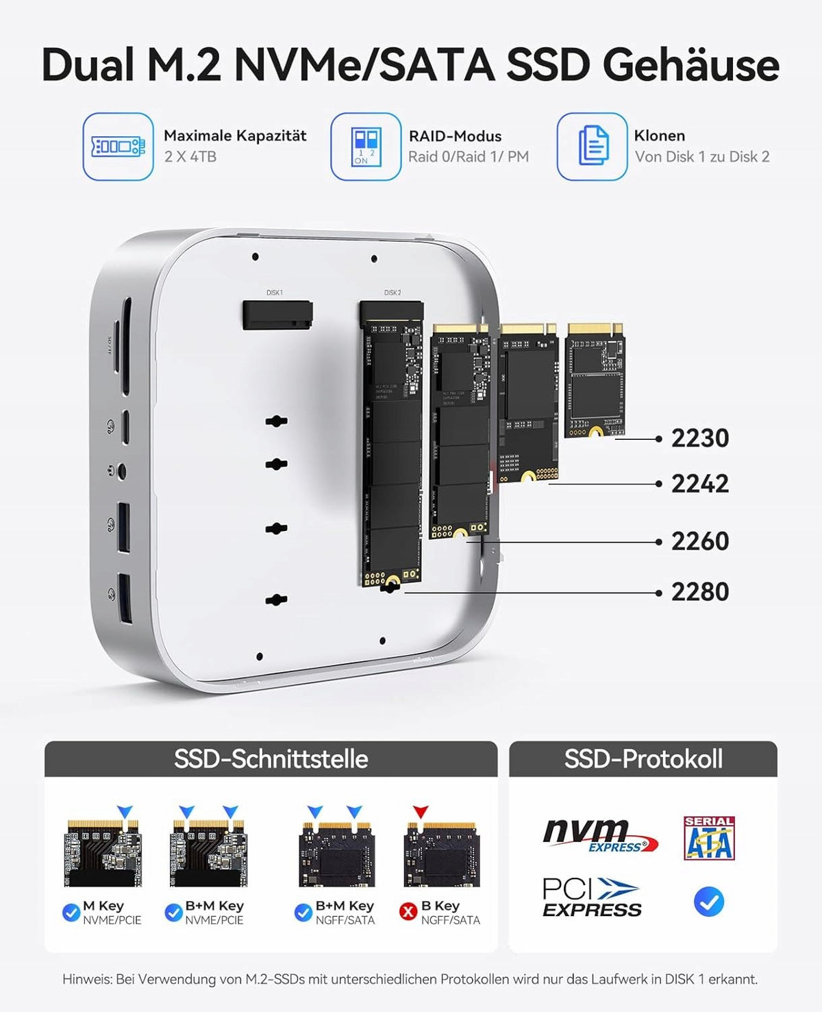 DOCKING STATION MAC MINI 10IN1 DUAL-SSD NVME HDMI 4K USB-C Manufacturer code STACJA DOKUJĄCA MAC MINI DUAL-SSD NVME S