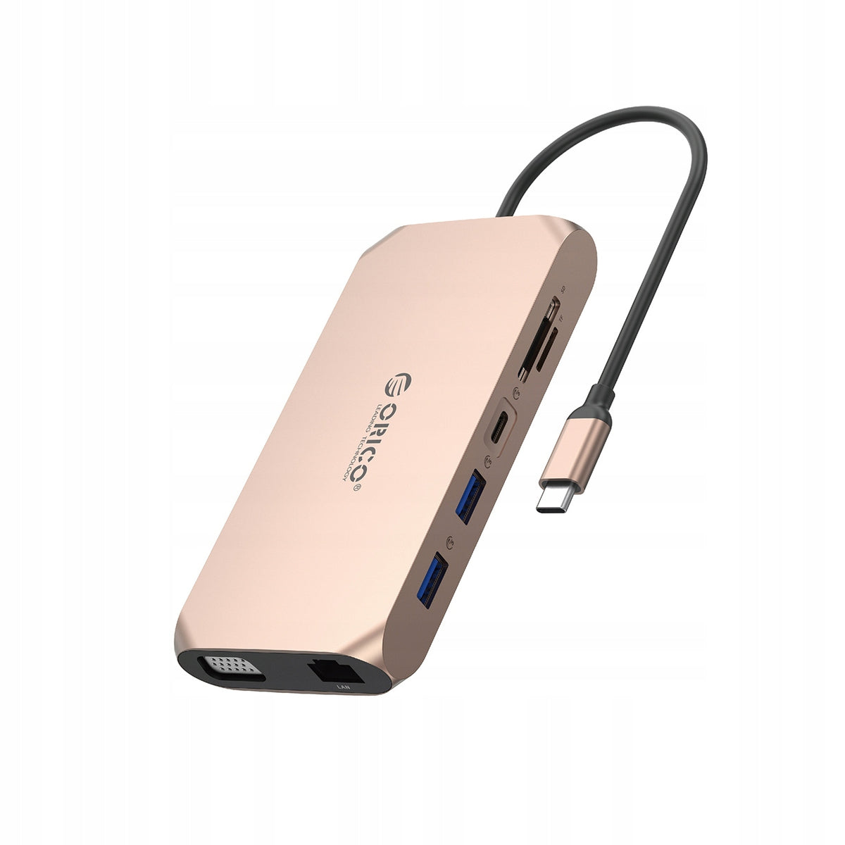 DOCKING STATION ORICO USB-C 12IN1 HDMI 4K VGA RJ45 PD 100W 3X USB-A SD AUDIO Packaging status original