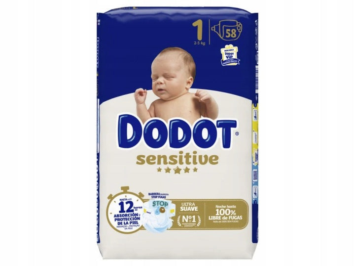 DODOT sensitive Diapers size1 (2-5kg) 58pcs
