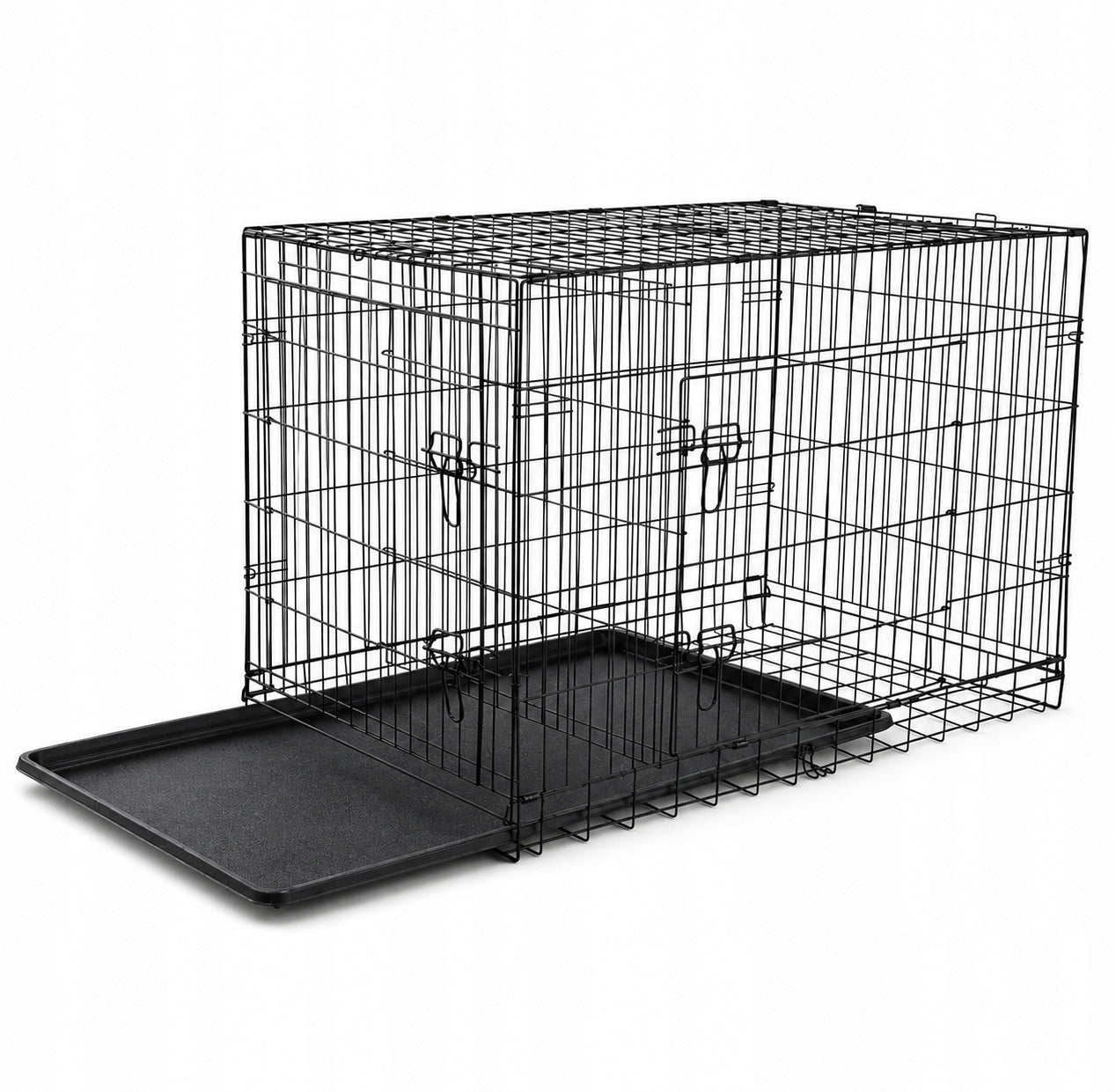 DOG AND CAT CAGE 122x75,5x84CM FOLDING PLAYPEN TRANSPORTER WITH 2 DOORS Brand Ender