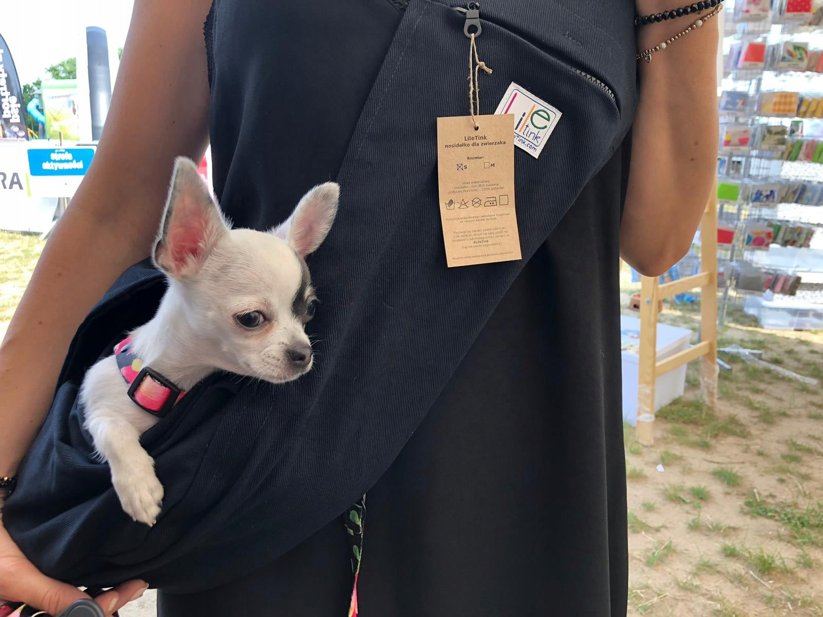 DOG BAG - 100% cotton - carrier LileTink - size S or M (choice) Product height 25 cm