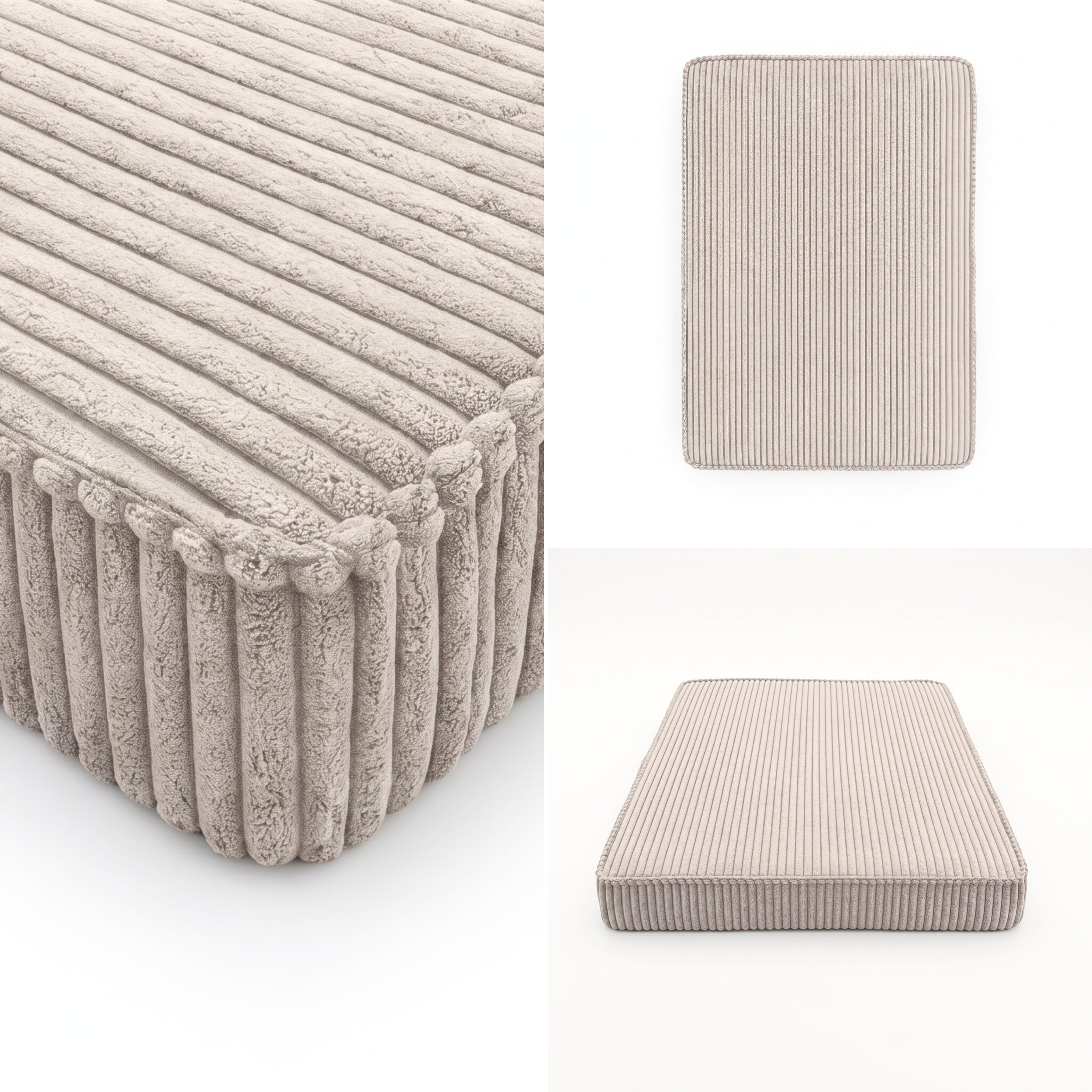 DOG BED BEDDING PLAYPEN MATTRESS MAT BEIGE CORDUROY 90X60X8 CM Manufacturer code W514_01
